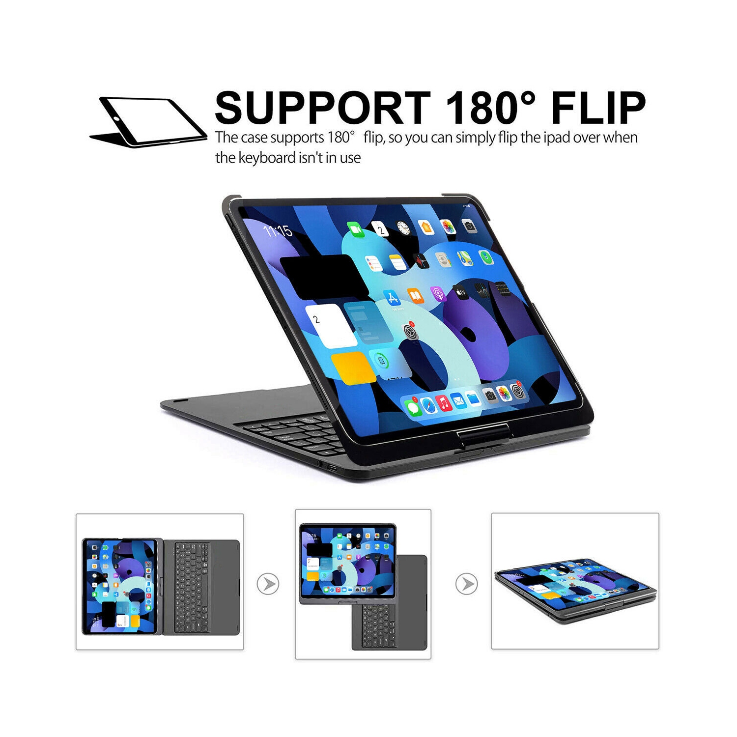 iPad Air 4th 10.9/ Pro 11 2020 Wireless Bluetooth Keyboard Case+Screen Protector