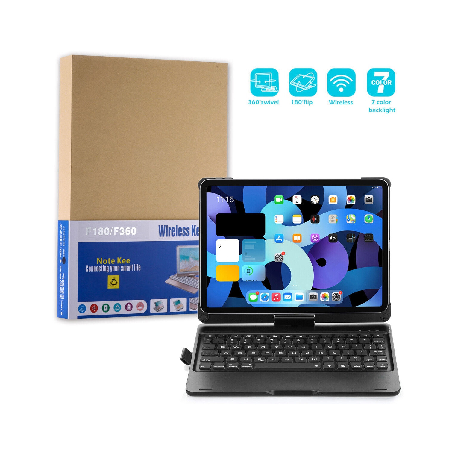 iPad Air 4th 10.9/ Pro 11 2020 Wireless Bluetooth Keyboard Case+Screen Protector