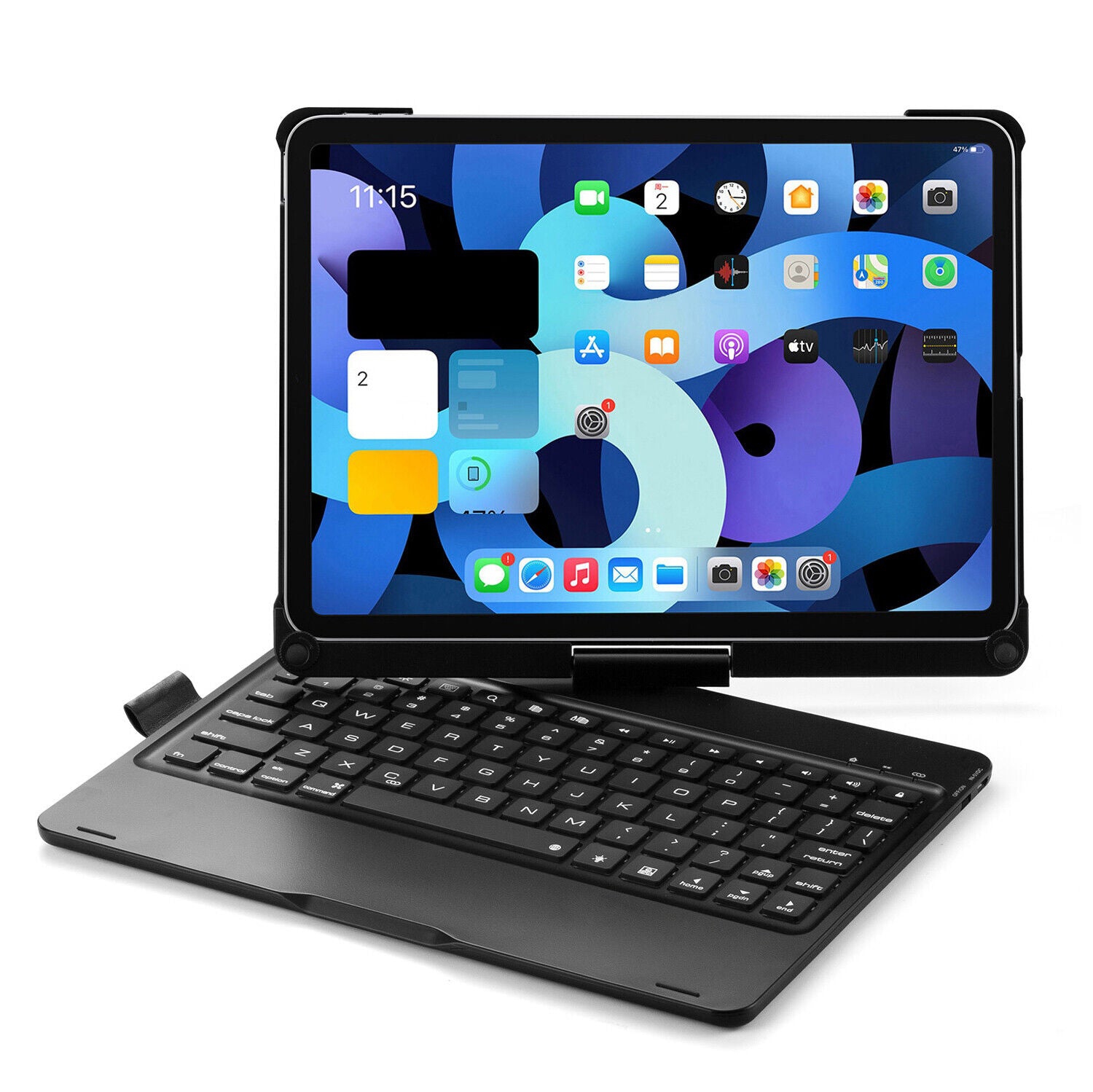 Pour iPad Air 4th 10.9" 2020 Cas de clavier de rétroéclairage sans fil 180 Degré Flip CA