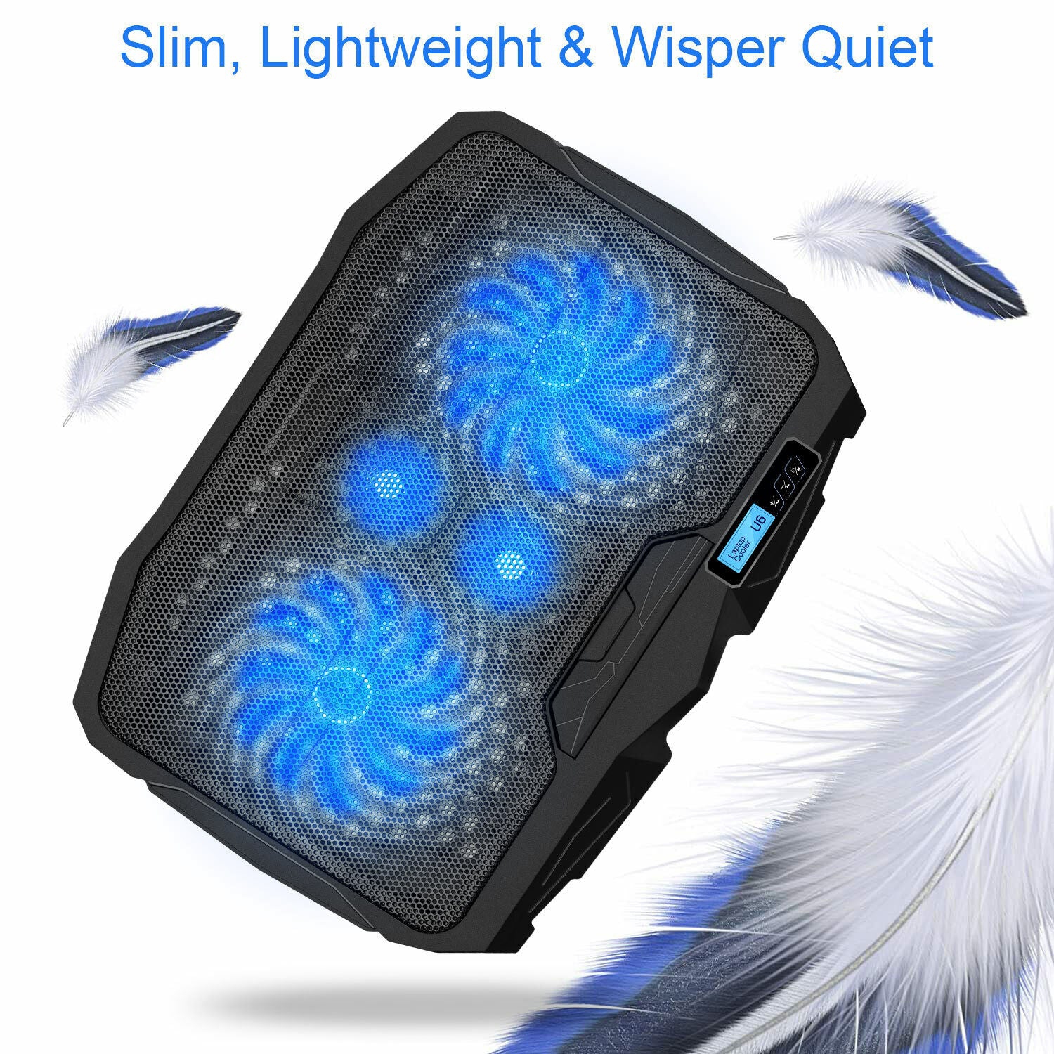 Tapis refroidisseur stable, robuste et silencieux pour portable, ajustement hauteur 4, 2 ports USB CA