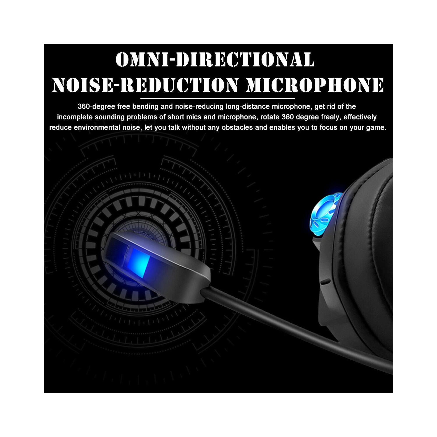 USB Port 3D Stereo PC Headset with 7.1 Surround Sound & HD Microphone for PC CA
