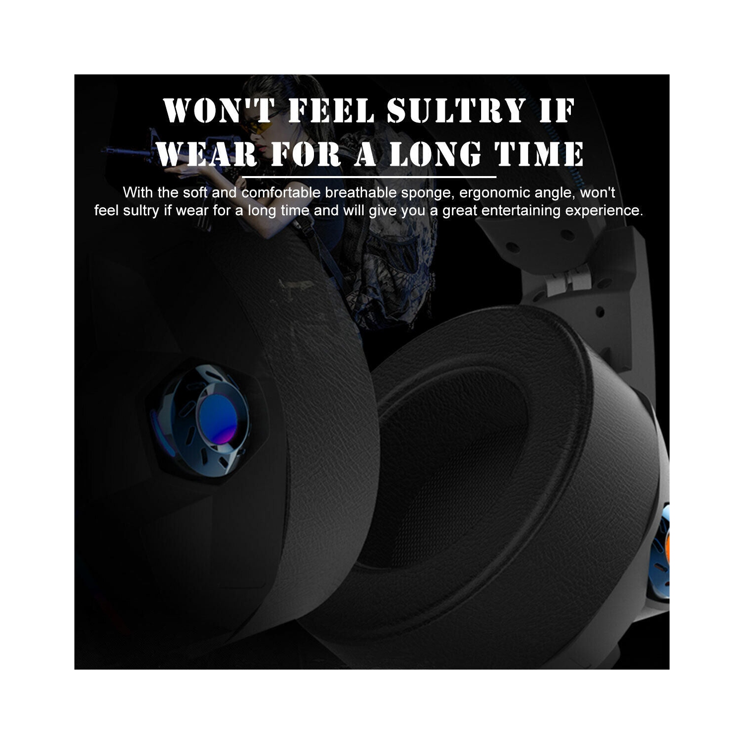 USB Port 3D Stereo PC Headset with 7.1 Surround Sound & HD Microphone for PC CA