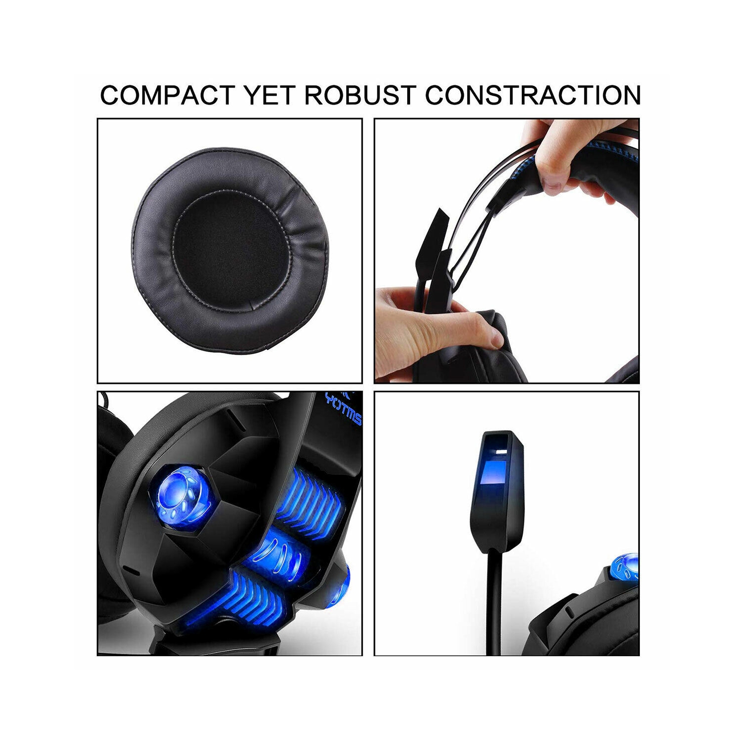 USB Port 3D Stereo PC Headset with 7.1 Surround Sound & HD Microphone for PC CA