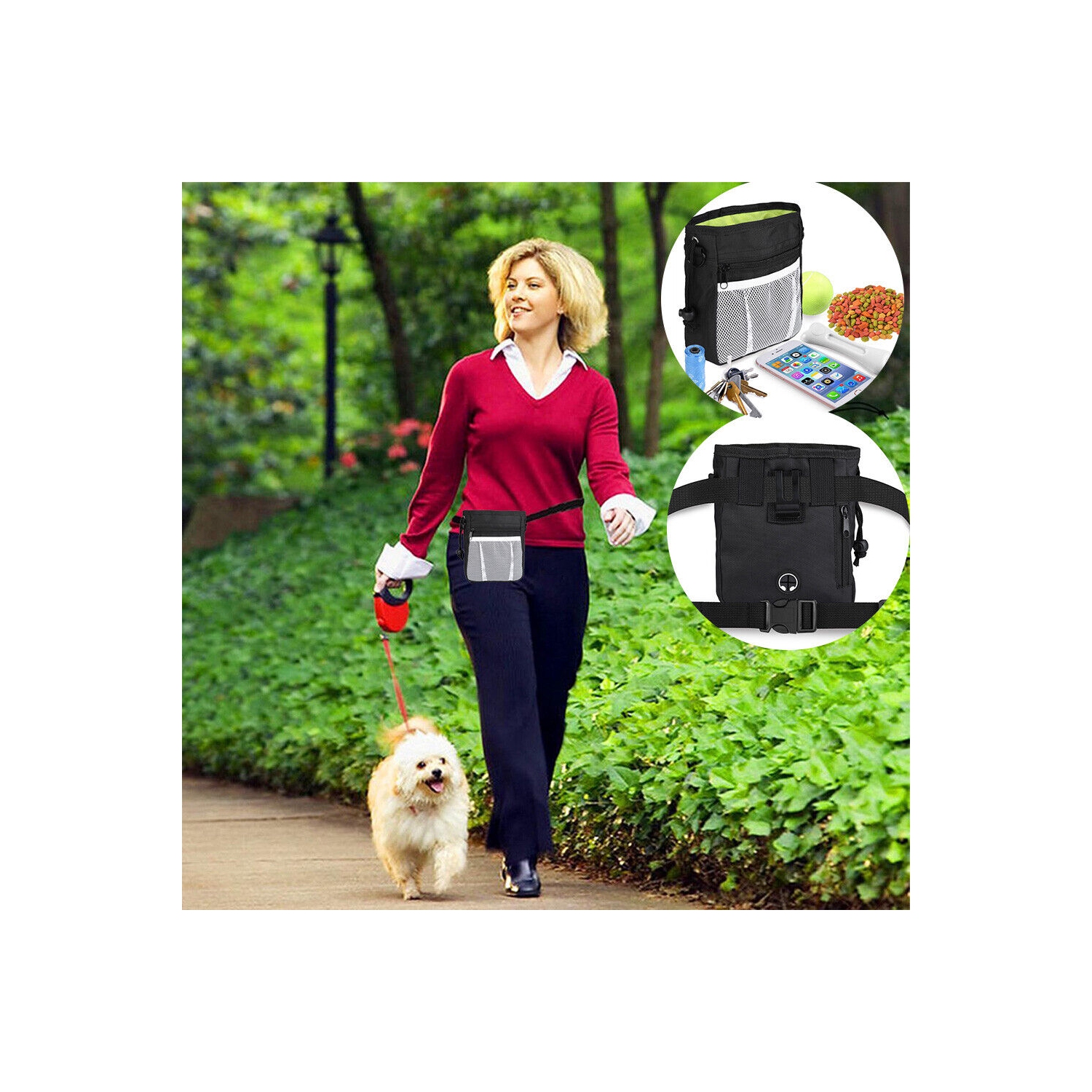 Premium Baggy Belt Dog Walking Treat Holder Bum Bag Hip Belt Training Treats Pup