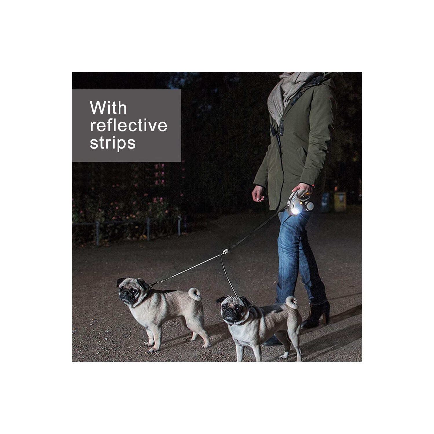 Double laisses pour chien Tangle Pet : confortable, absorbant les chocs, réfléchissant CA