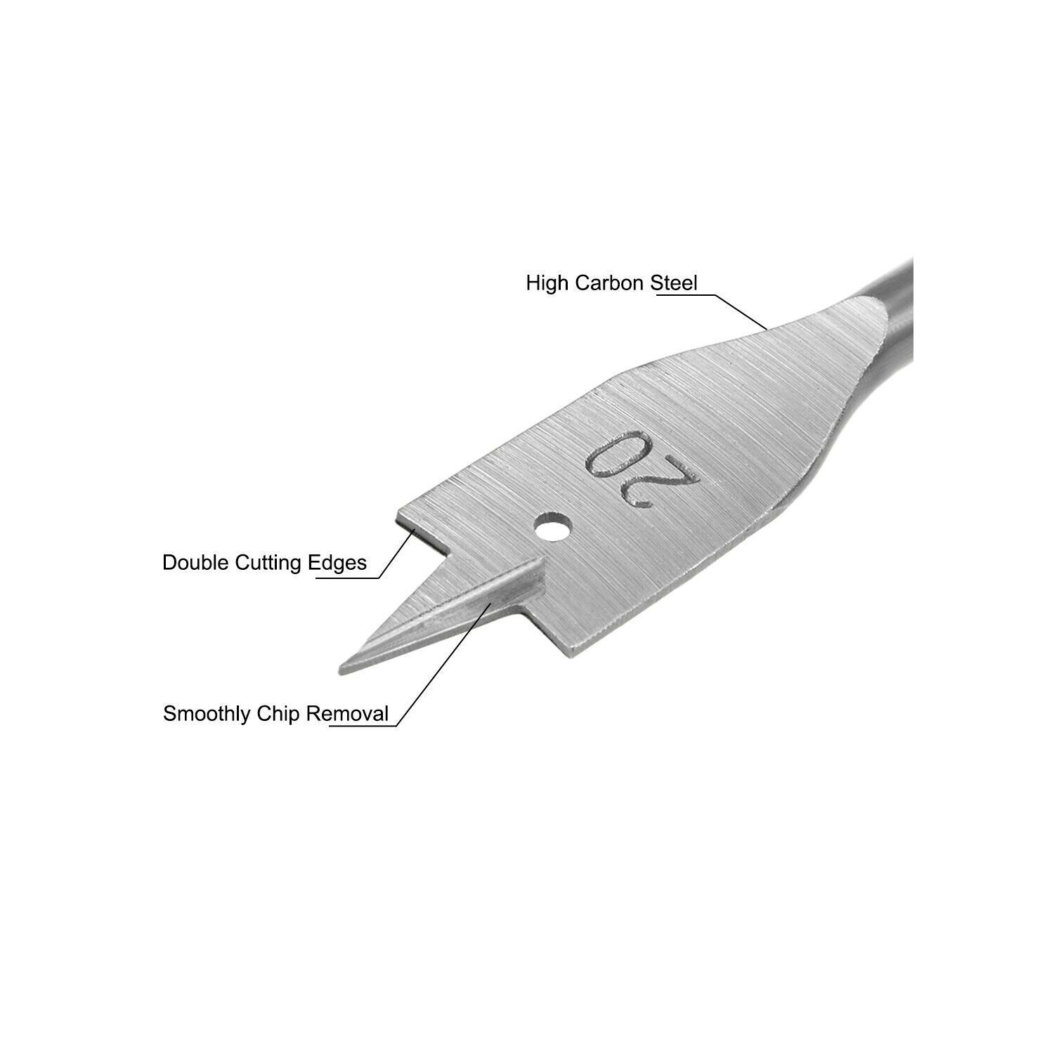 6Pcs Flat Drill Bit Set Hex Shank Wood 10 12 16 18 20 25Mm for Woodworking