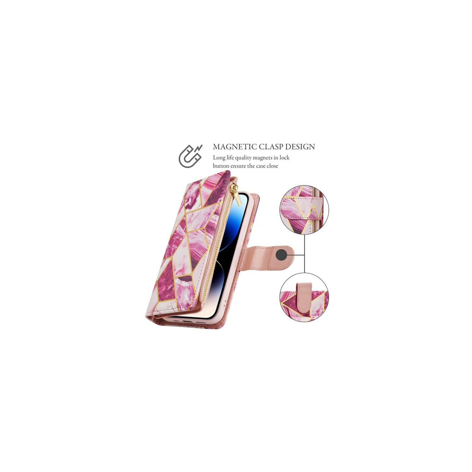 Étui portefeuille Supershield pour Apple iPhone 14 Pro, étui magnétique amovible pour téléphone, cartes Store 6, étui folio en cuir avec béquille et