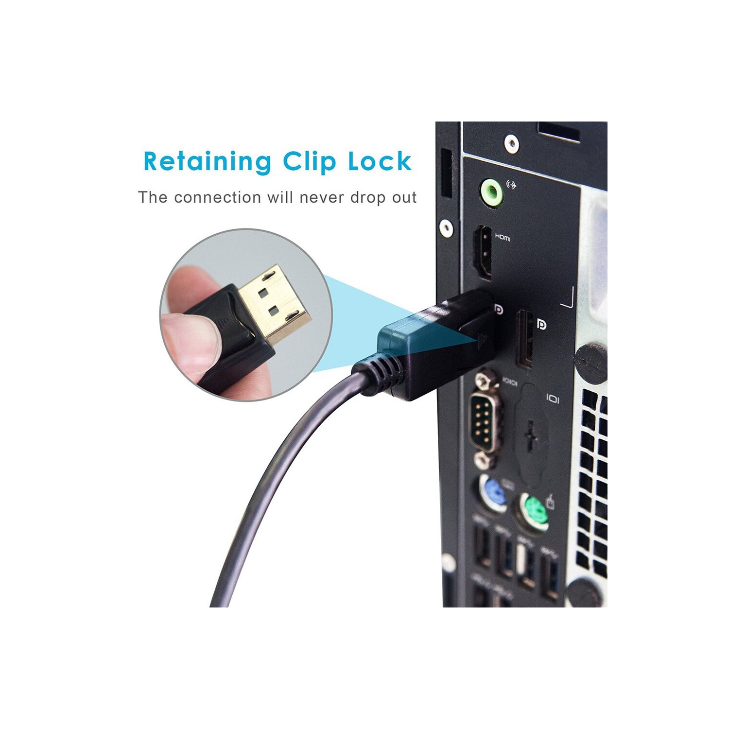 Câble convertisseur DisplayPort à HDMI DP à HDMI 4K 6ft 1,8m