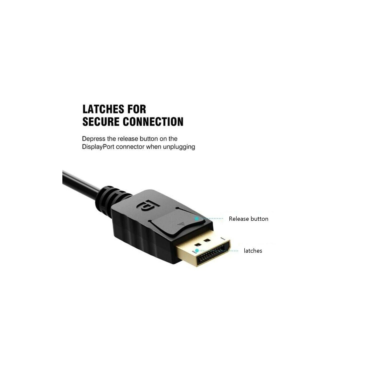 Câble DisplayPort résolution 4K Adaptateur DP à DP 6ft Câble convertisseur vidéo pour ordinateur TV