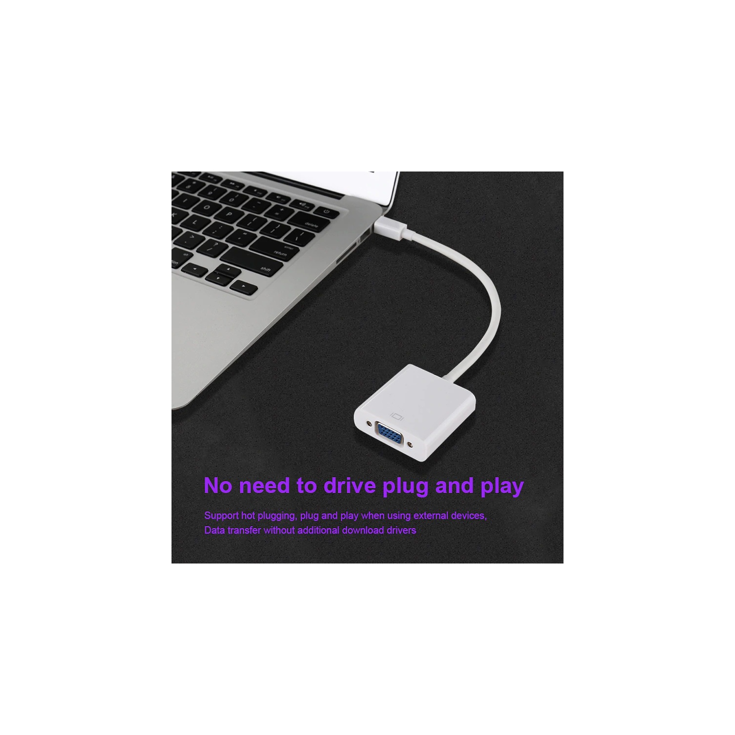 Mini DisplayPort vers VGA Adaptateur vidéo Câble Mini DP vers VGA