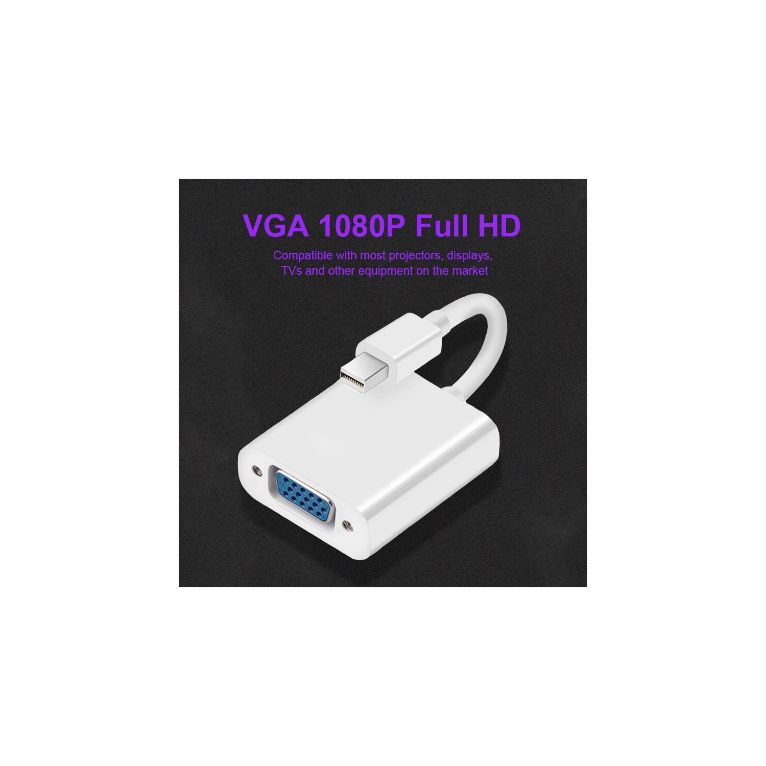 Mini DisplayPort vers VGA Adaptateur vidéo Câble Mini DP vers VGA
