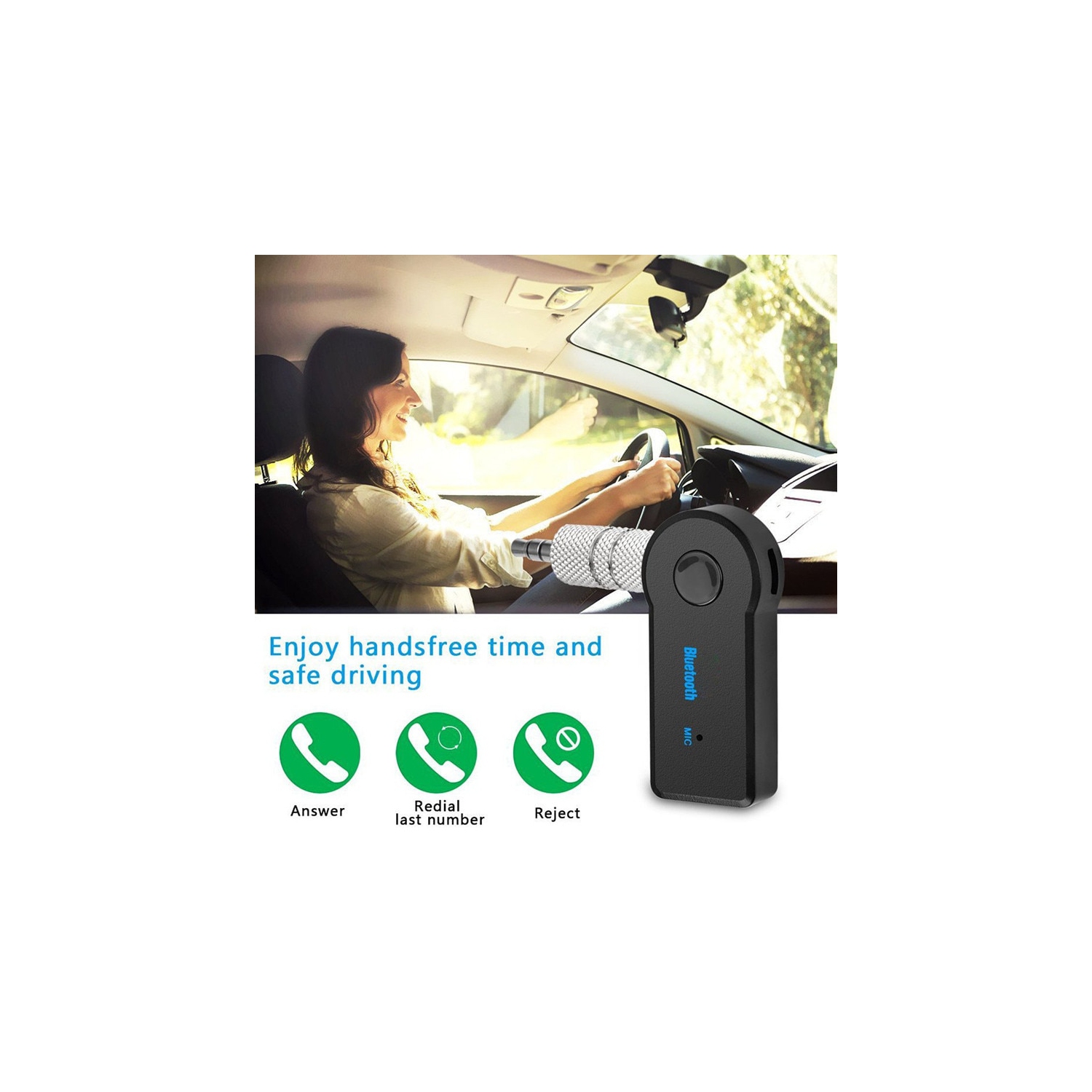 SuperShield Bluetooth Car Adapter, Bluetooth Aux Adapter Portable Bluetooth Music Receiver, Mini Wireless 3.5mm Aux Adapter for Car Home Stereo