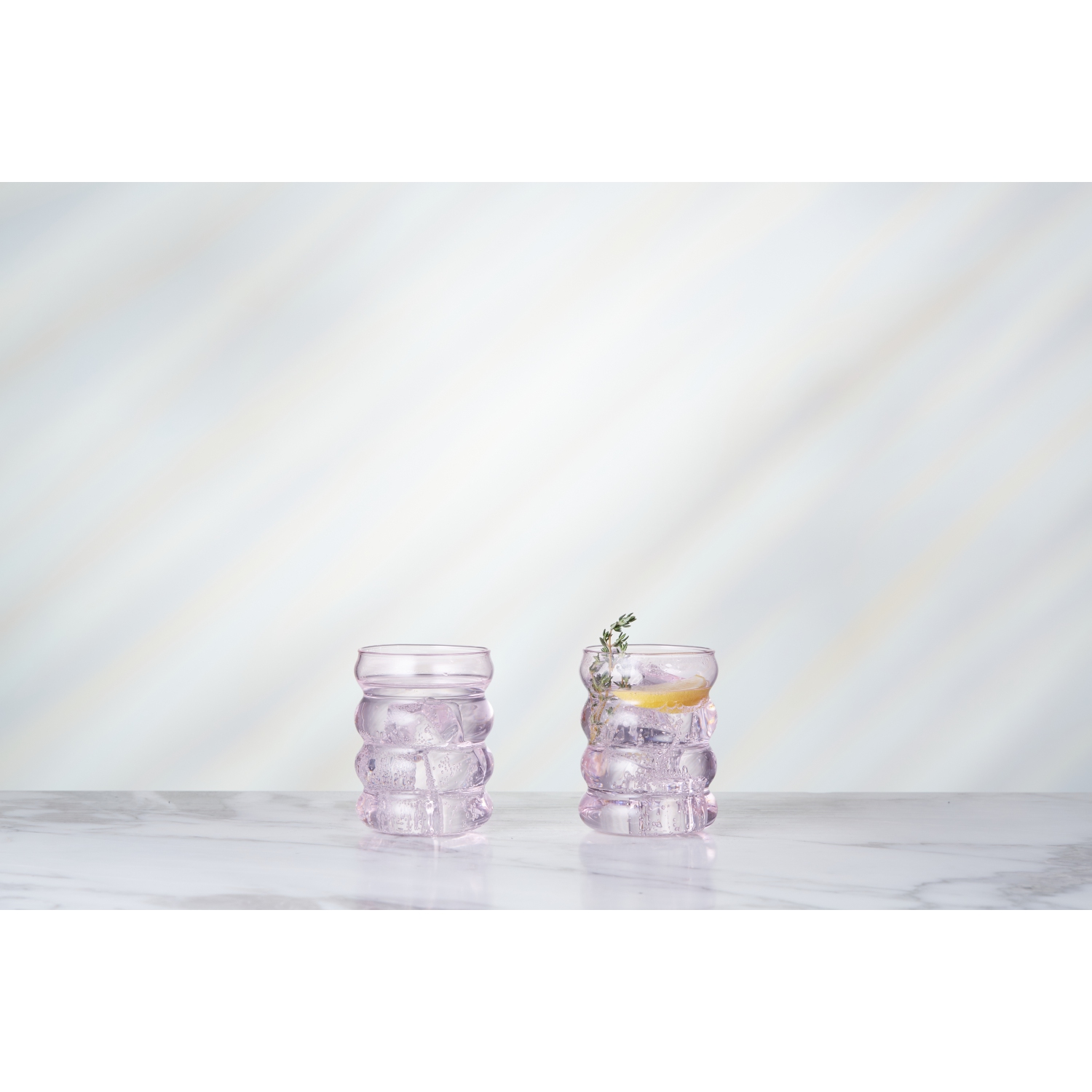 Galateo Capri Collection Bolla Rosé Bubble-Shaped Borosilicate Drinking Glasses - Set of 4