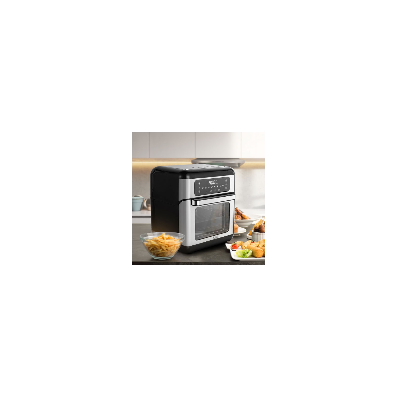 Refurbished -Ultima Cosa Digital Air Fryer Oven - 10L/10.6QT - Black Stainless Steel