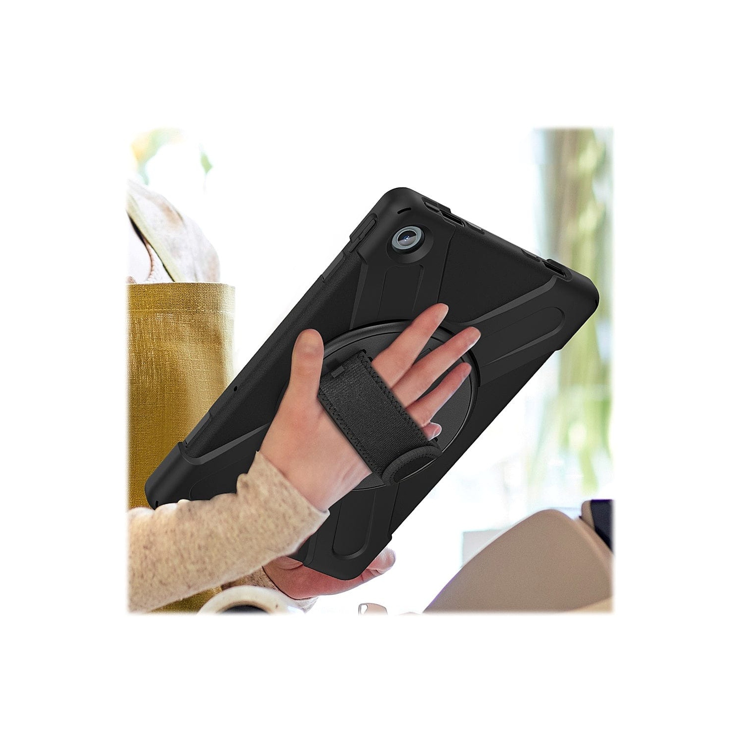 SaharaCase - Protection Hand Strap Series Case for Lenovo Tab M10 Plus - Black