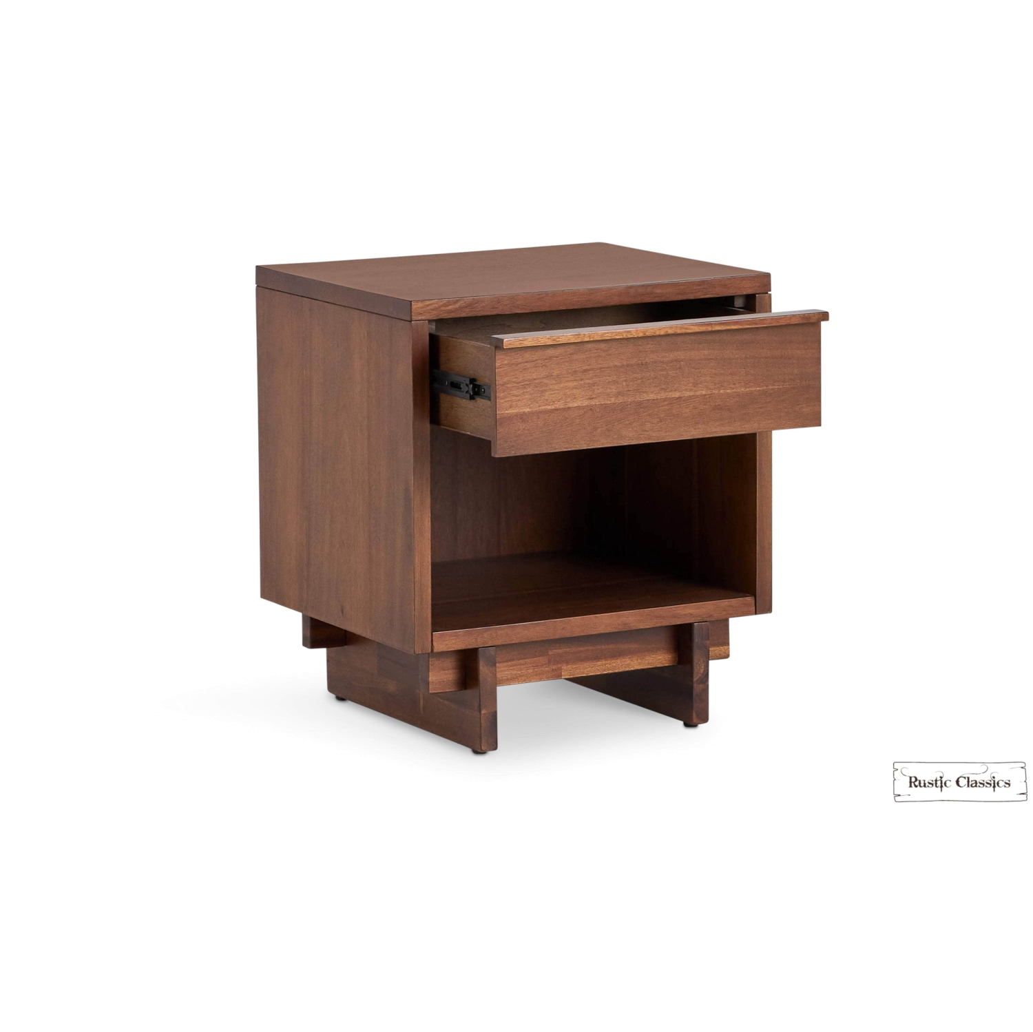 Table de chevet à 1 tiroir en bois récupéré brun Jasper de style rustique