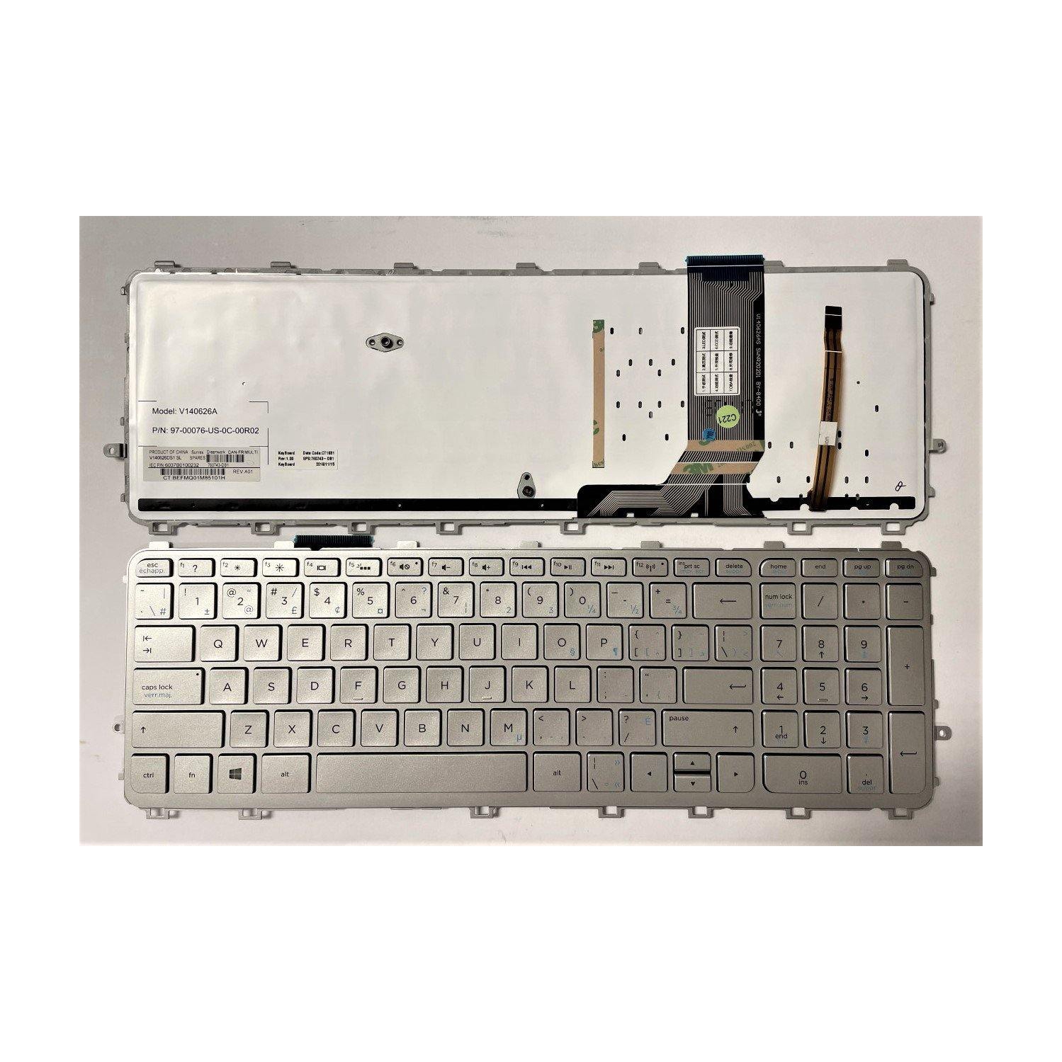 New HP Envy M6-N CA Canadian Bilingual Backlit Keyboard