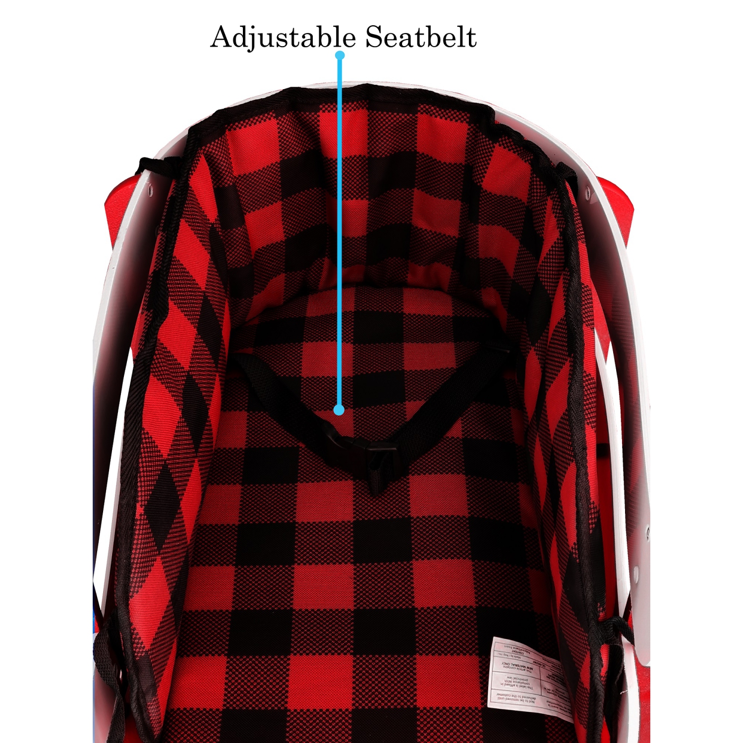 Snow Sled For Toddlers - Red, with Seat Belt