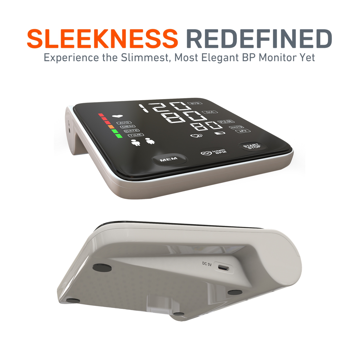 LOOKEE® A2 Premium Blood Pressure Machine for Home Use | Proudly Canadian |Large 6.4” LED Display | Slim Design Upper Arm Large Cuff Automatic Blood