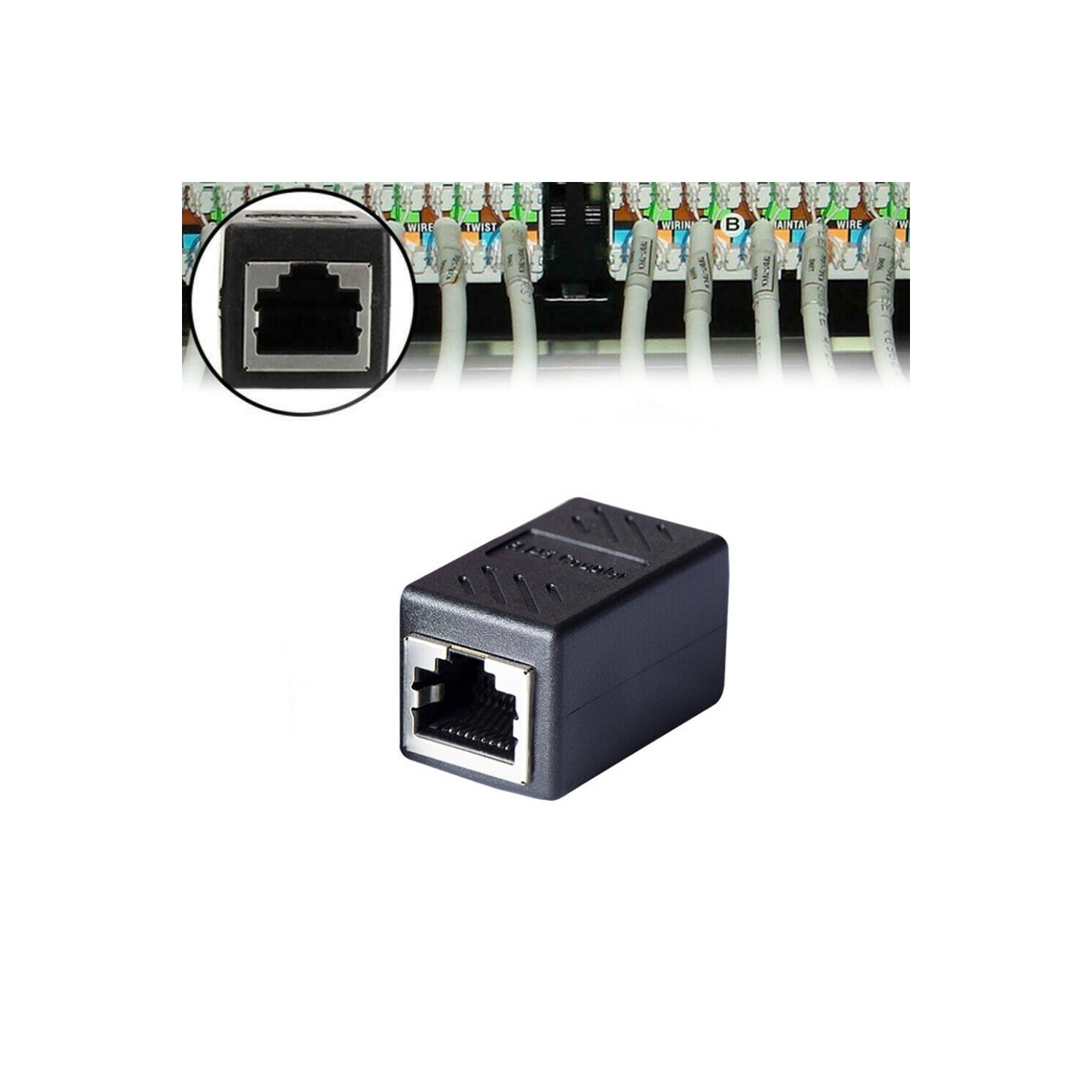 RJ45 Ethernet Coupler, 5 Pieces RJ45 Ethernet Cable Connector in Line Female to Female Coupler for Cat7 Cat6 Cat5e Cat5 Connector