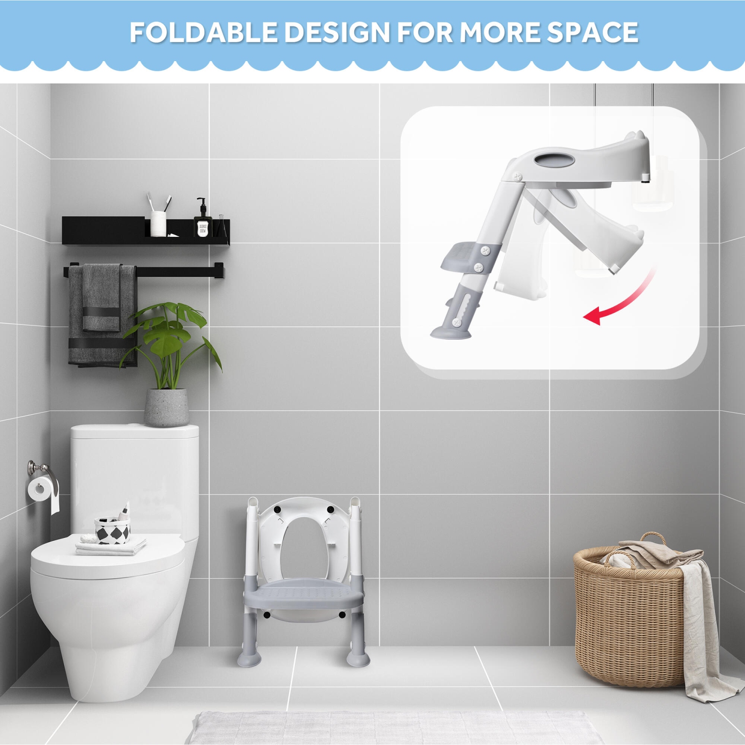 Siège d'entraînement de toilette réglable pour enfant en bas âge avec escabeau échelle pour enfants garçons filles support jusqu'à 110 lb