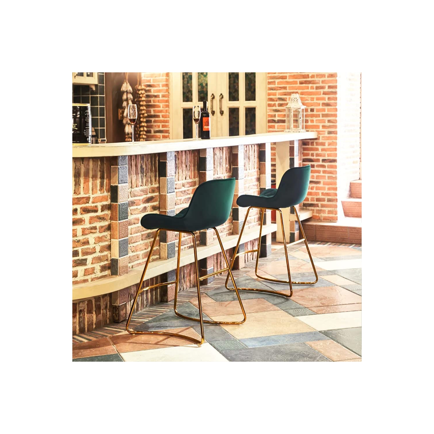 Furniture One Bar Stools Set of 2 Green