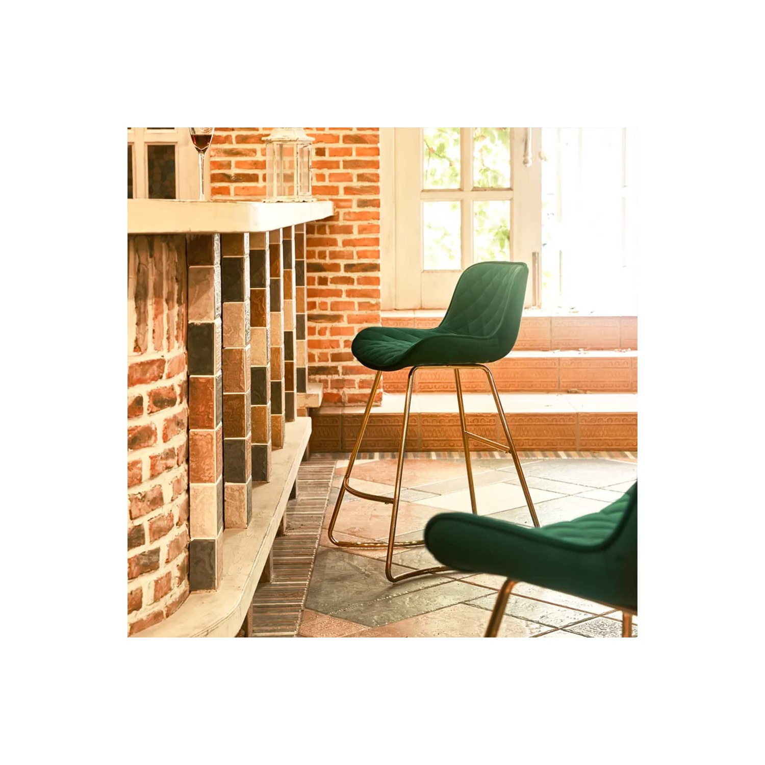 Furniture One Bar Stools Set of 2 Green