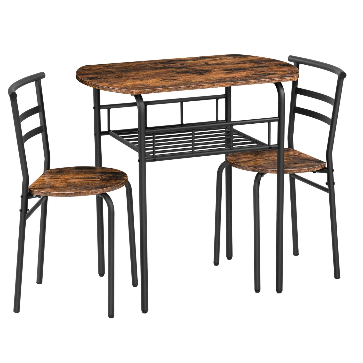 Furniture One 3-Piece Dining Table Set Rustic Black