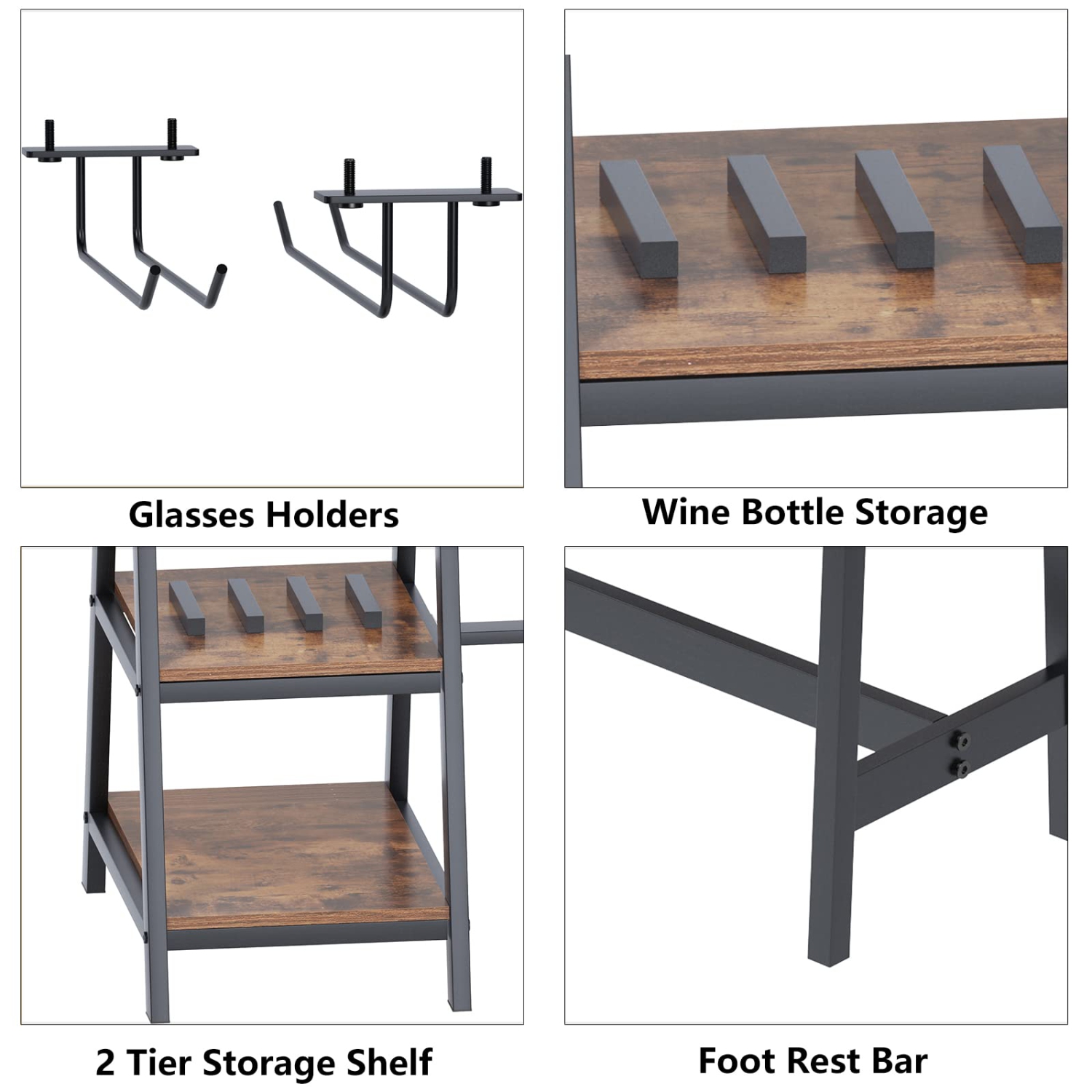 Furniture One 55 Inches Dining Table Set for 3, with Shelf and 2 Benches