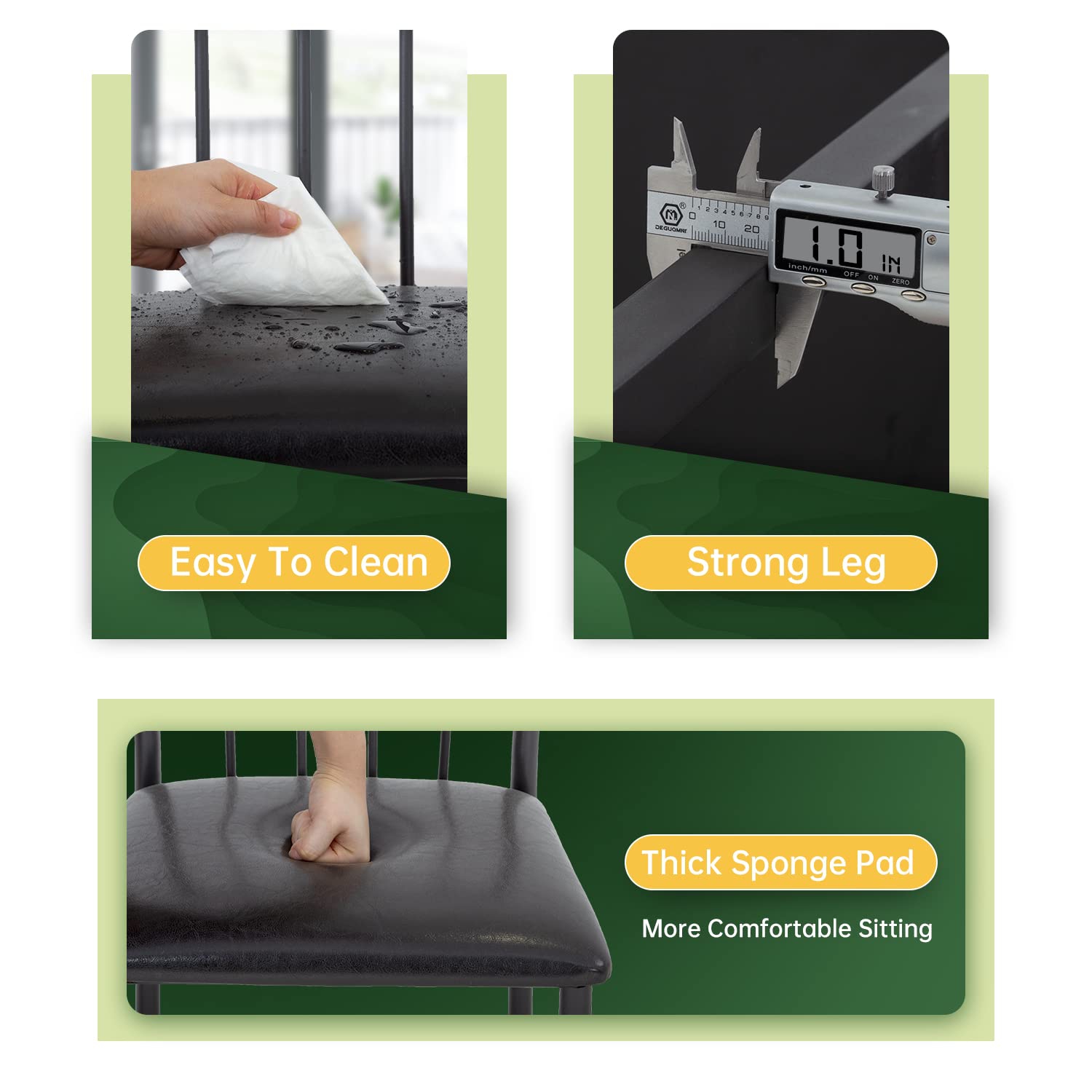 Furniture One 3 Pieces Dining Table Set Black