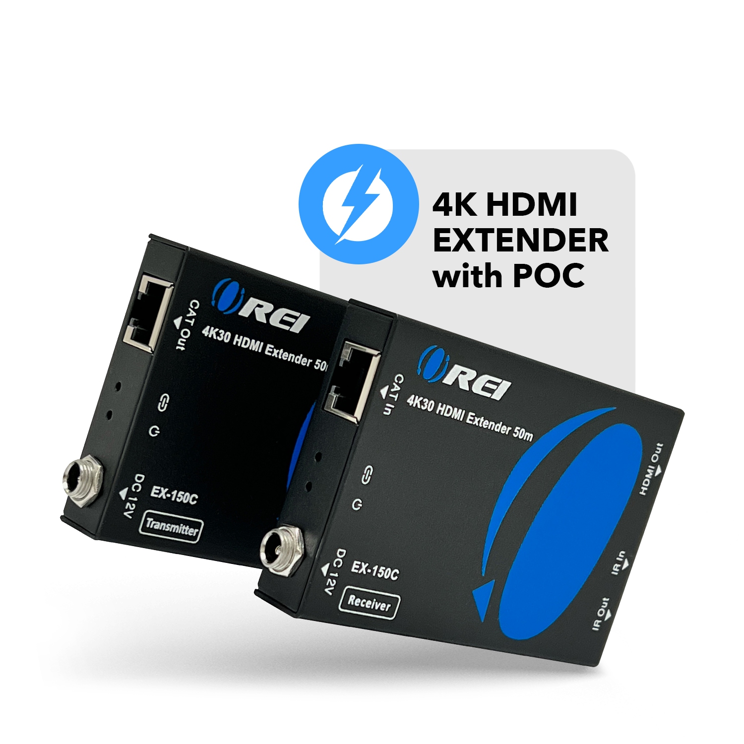 4K HDMI Extender Over CAT6/7 up to 165ft with PoC & Bi-directional IR