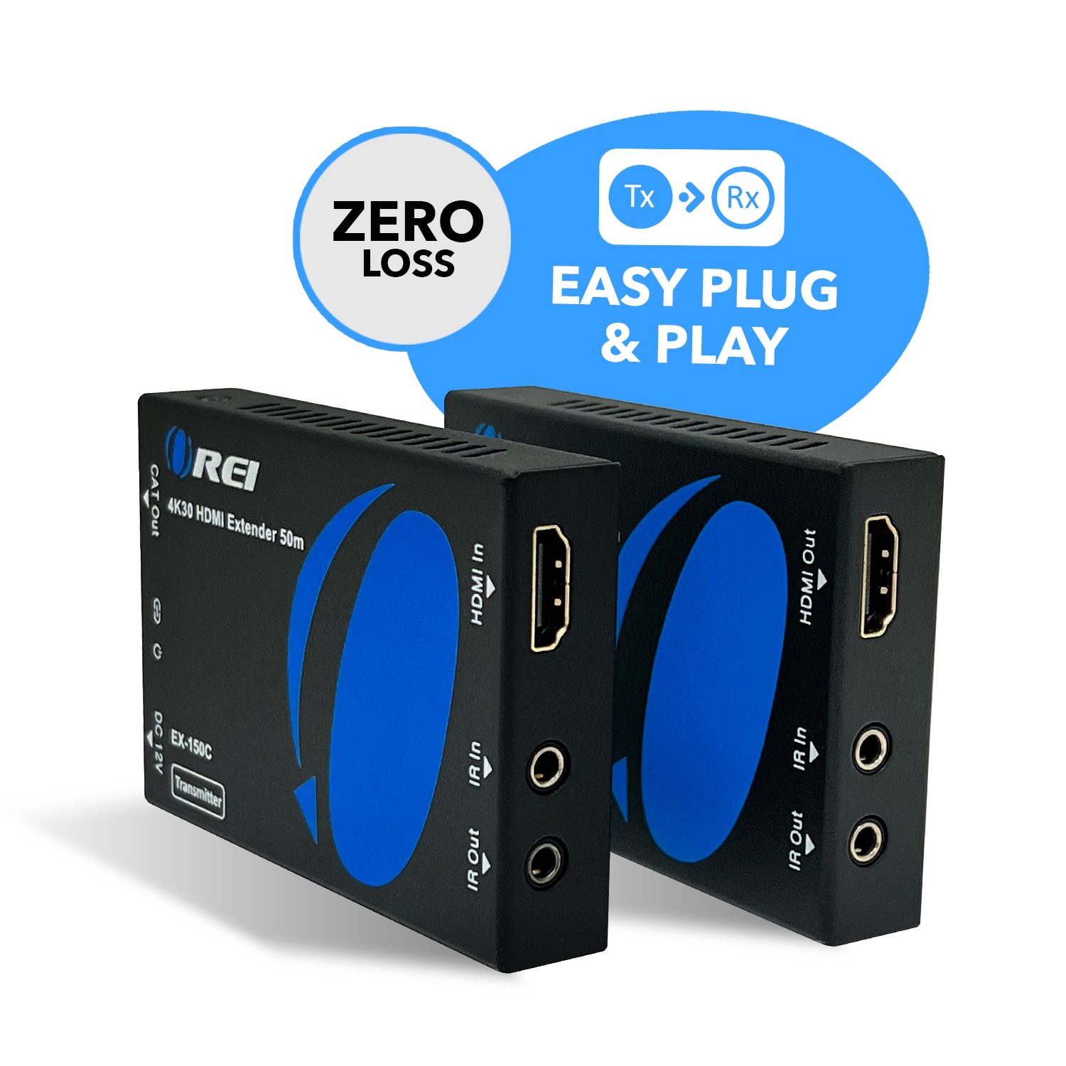 4K HDMI Extender Over CAT6/7 up to 165ft with PoC & Bi-directional IR