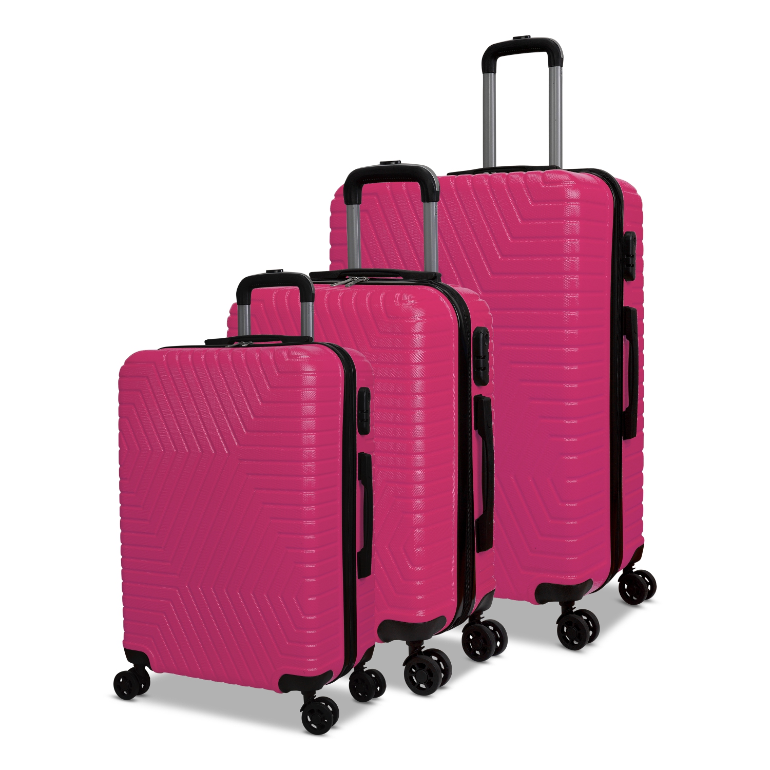 Ensemble de 3 valises de la collection Lattitude de NICCI - Fuchsia