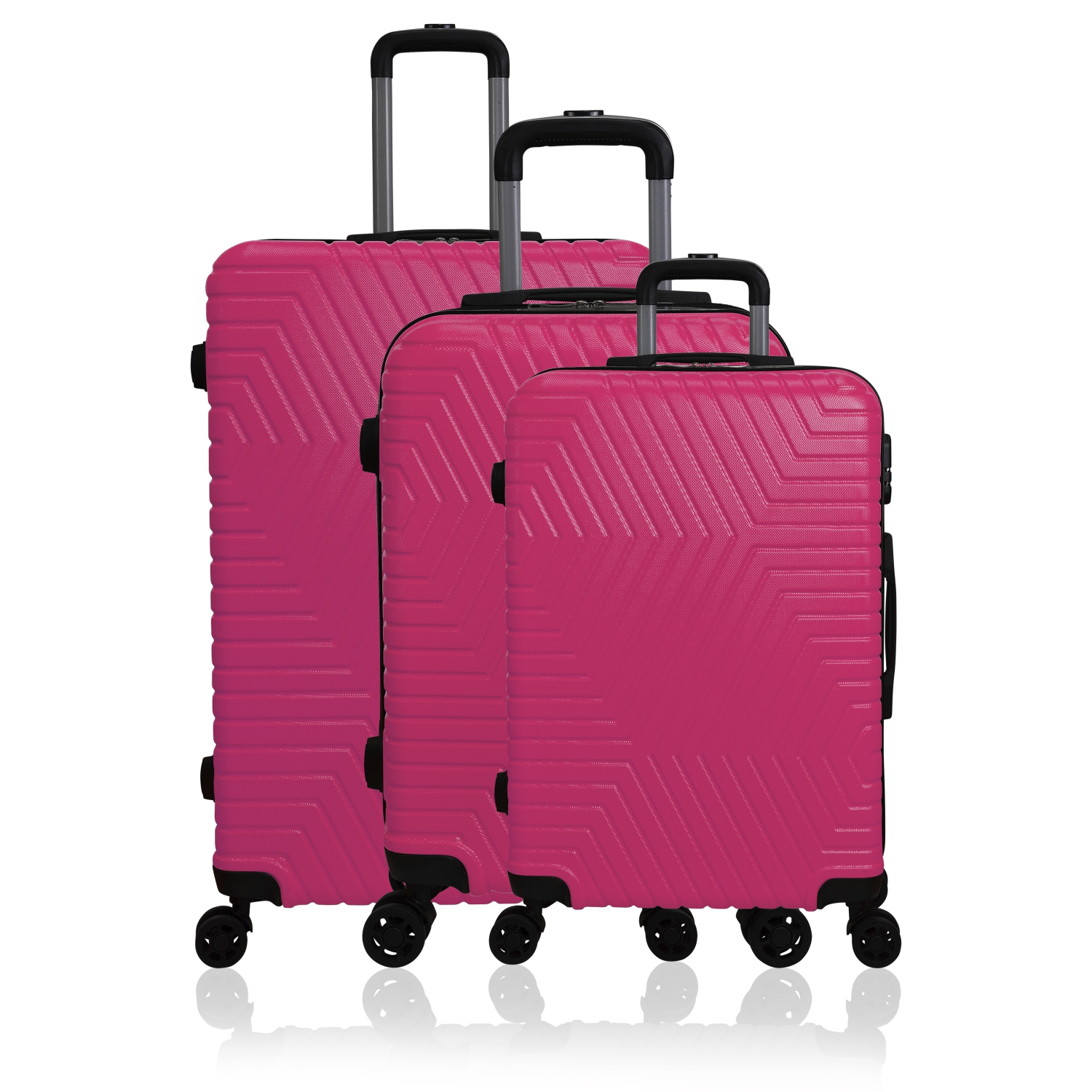 Ensemble de 3 valises de la collection Lattitude de NICCI - Fuchsia