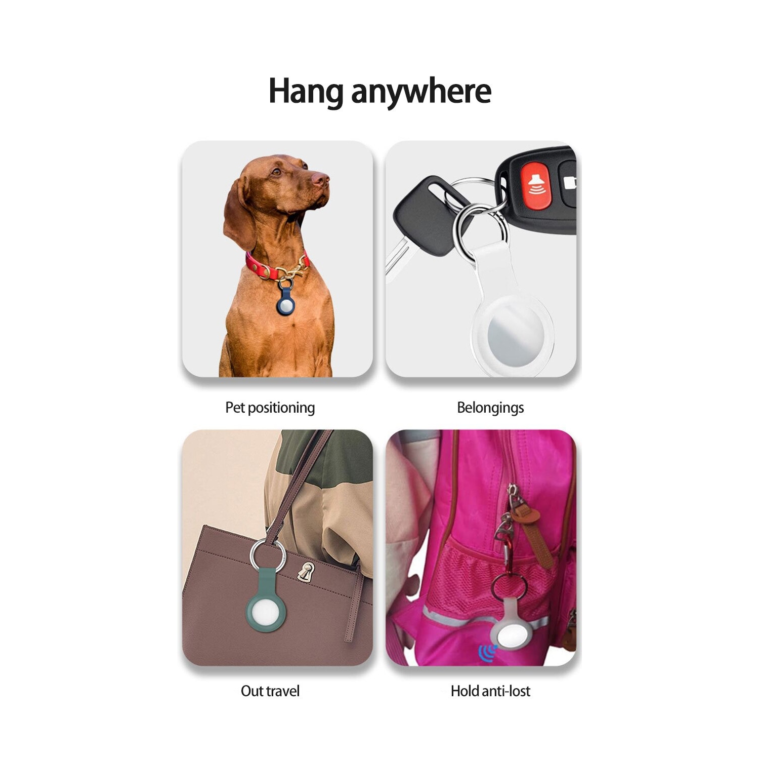 [Paquet de 2] Étui pour AirTag avec porte-clés, couvercle protecteur pour porte-étiquette pneumatique avec accessoire de résistance aux égratignures