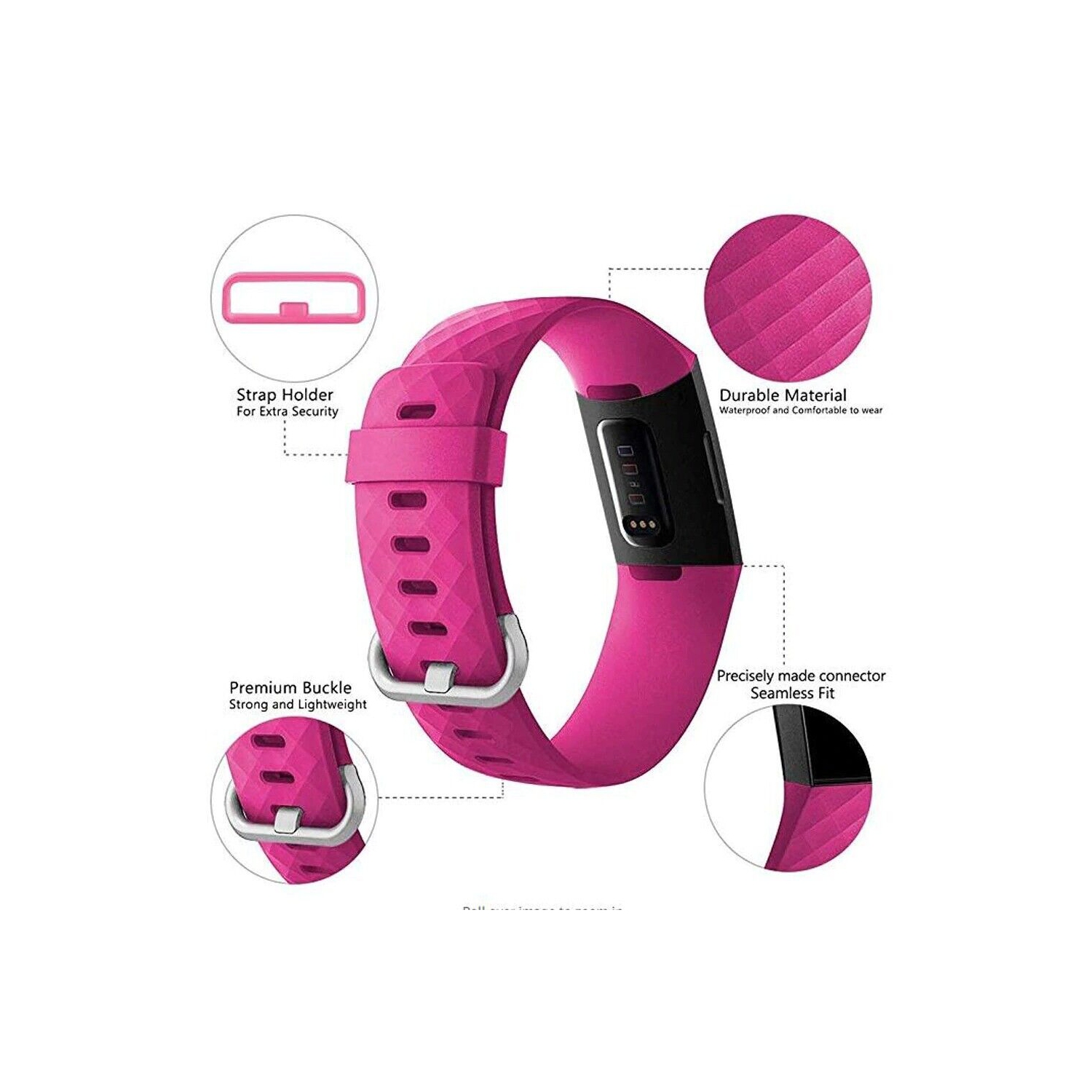 Fitbit Charge 2 Bands, Silicone Bracelet Strap Replacement Band for Fitbit Charge 2