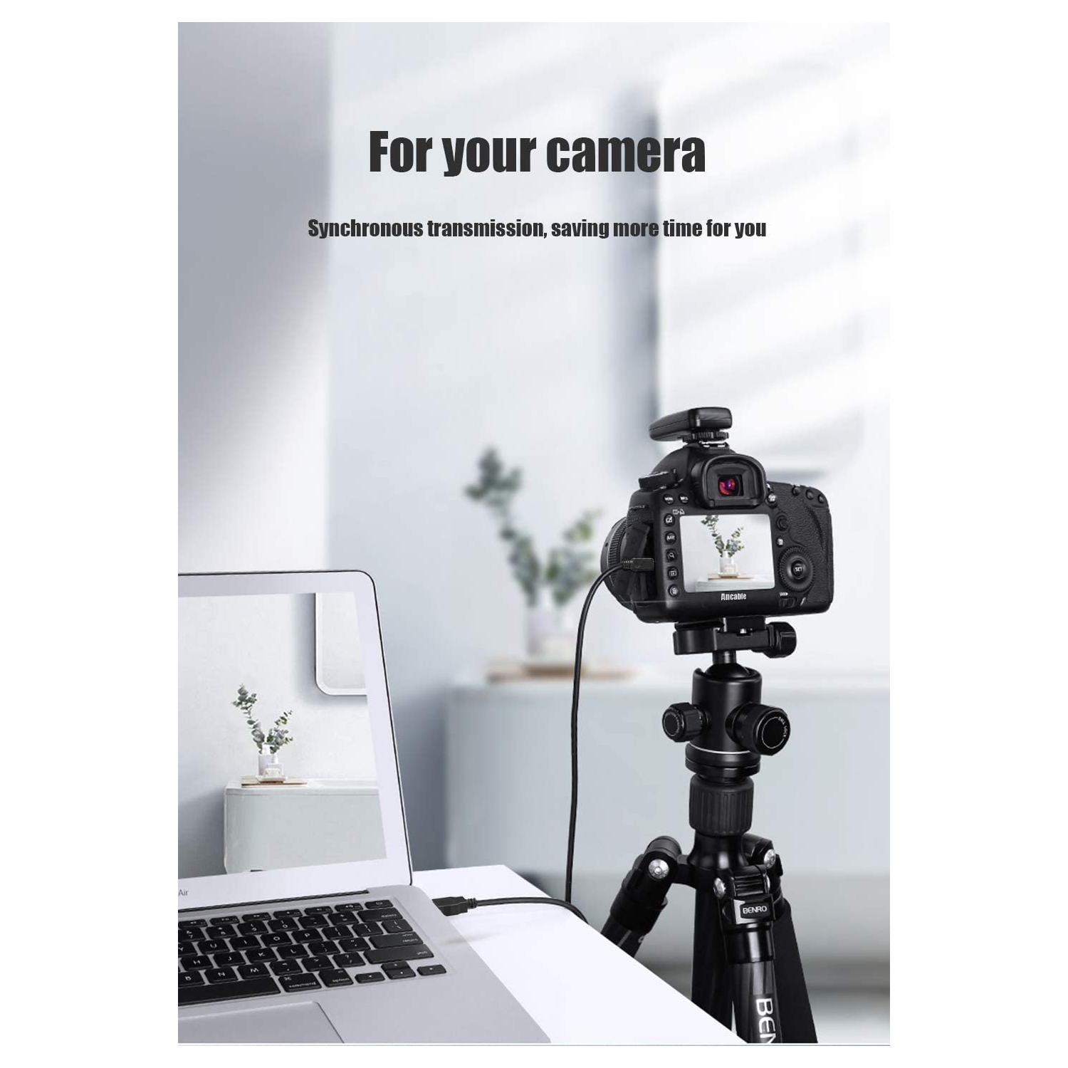 Câble USB pour appareil photo, câble mini USB de transfert de données de 6 pi pour appareils photo PowerShot/Rebel/EOS/reflex numériques de Canon