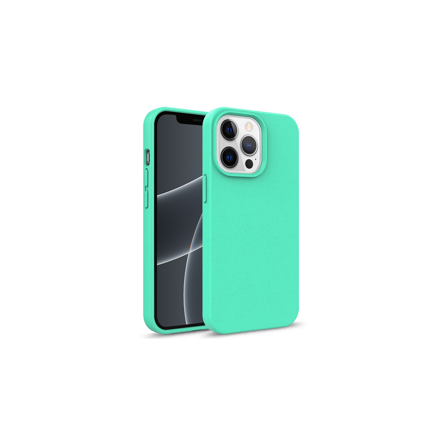 Coque de téléphone mate TopSave en TPU et coque de protection antichoc en paille de blé pour iPhone 14 Pro 6.1", bleu sarcelle
