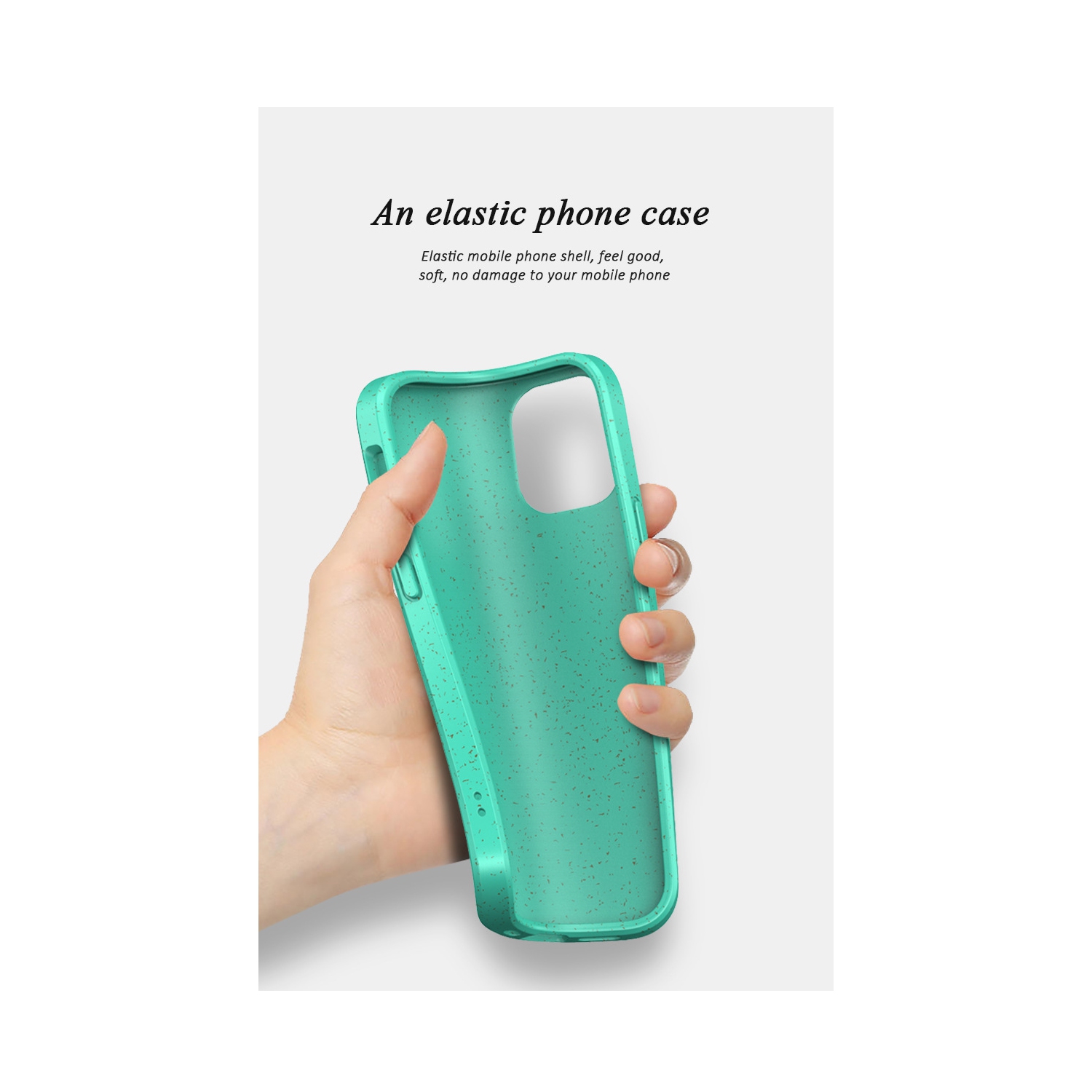 Coque de téléphone mate TopSave en TPU et coque de protection antichoc en paille de blé pour iPhone 14 Pro 6.1", bleu sarcelle