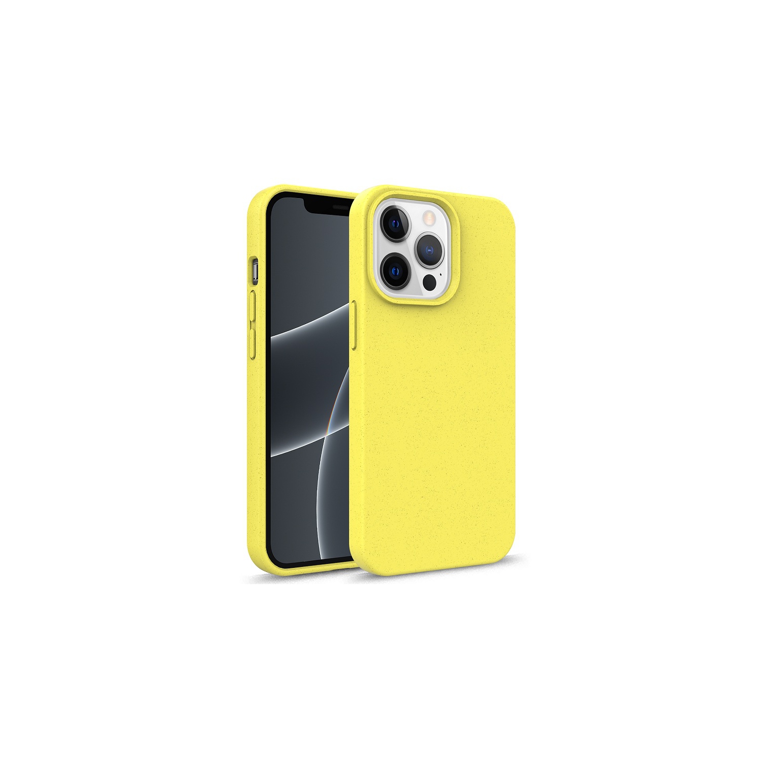 TopSave Matte Phone Cover Made of TPU and Wheat Straw Shockproof Drop Protection Case For iPhone 14 Pro 6.1", Yellow
