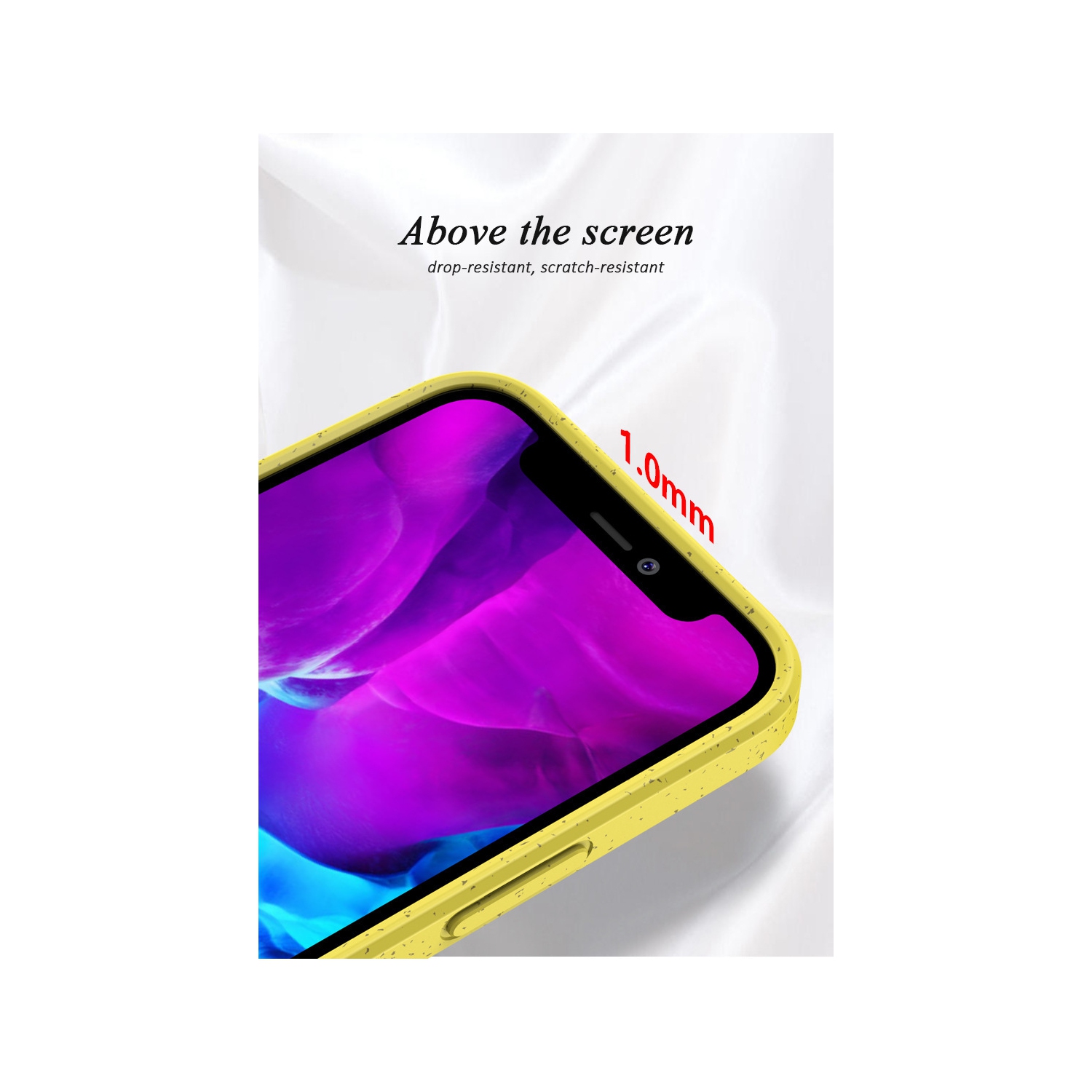 TopSave Matte Phone Cover Made of TPU and Wheat Straw Shockproof Drop Protection Case For iPhone 14 Pro 6.1", Yellow