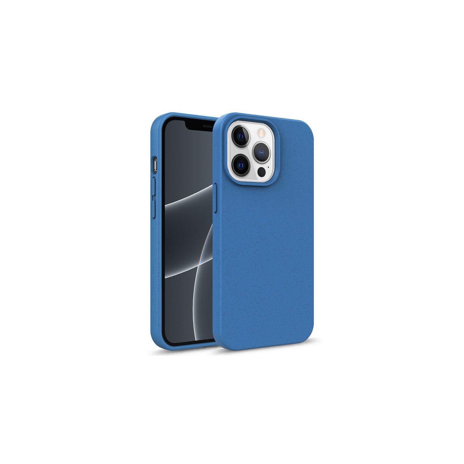 TopSave Coque de téléphone mate en TPU et paille de blé Coque de protection antichoc pour iPhone 14 Plus 6,7", Bleu