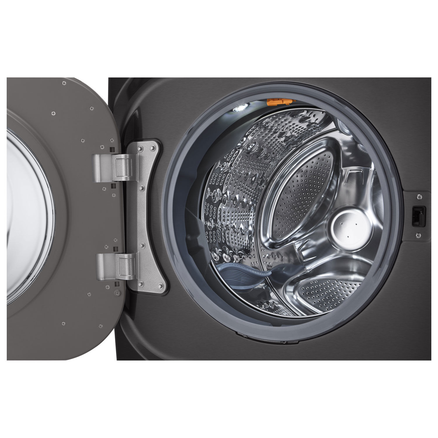 Laveuse à vapeur haute efficacité à chargement frontal de 6,0 pi³ de LG - Acier noir