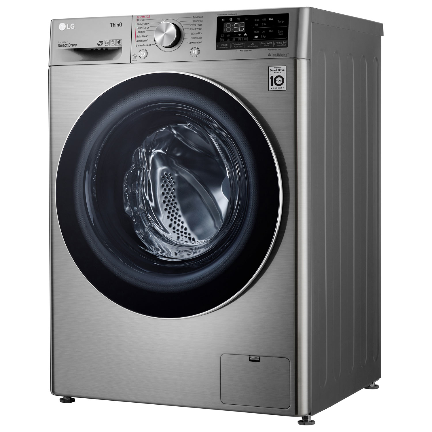 LG 2.6 Cu. Ft. Electric High Efficiency Washer & Dryer Combo (WM3555HVA) - Graphite Steel