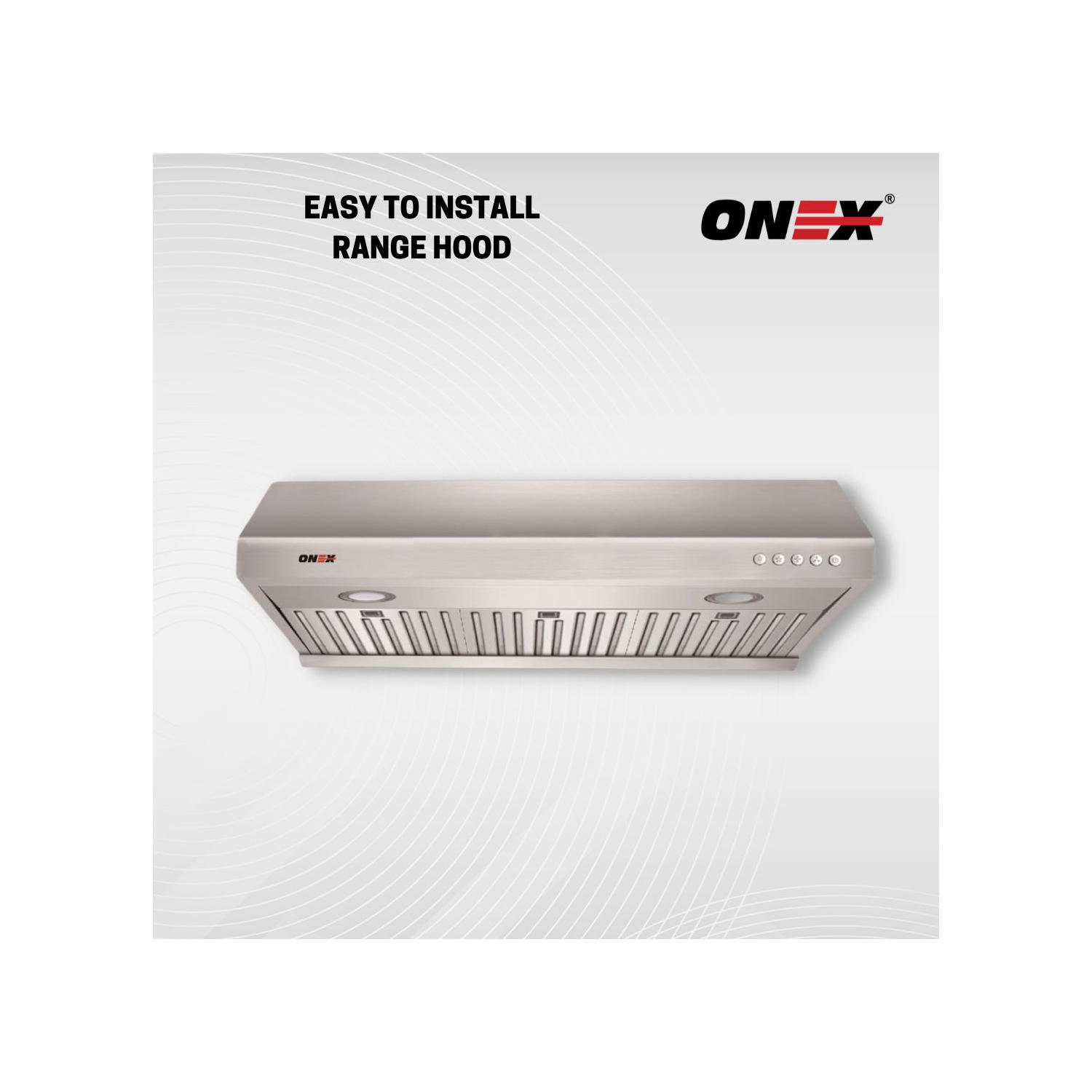 ONEX® OHF90E Stainless Steel Under Cabinet 30 inch Range Hood.