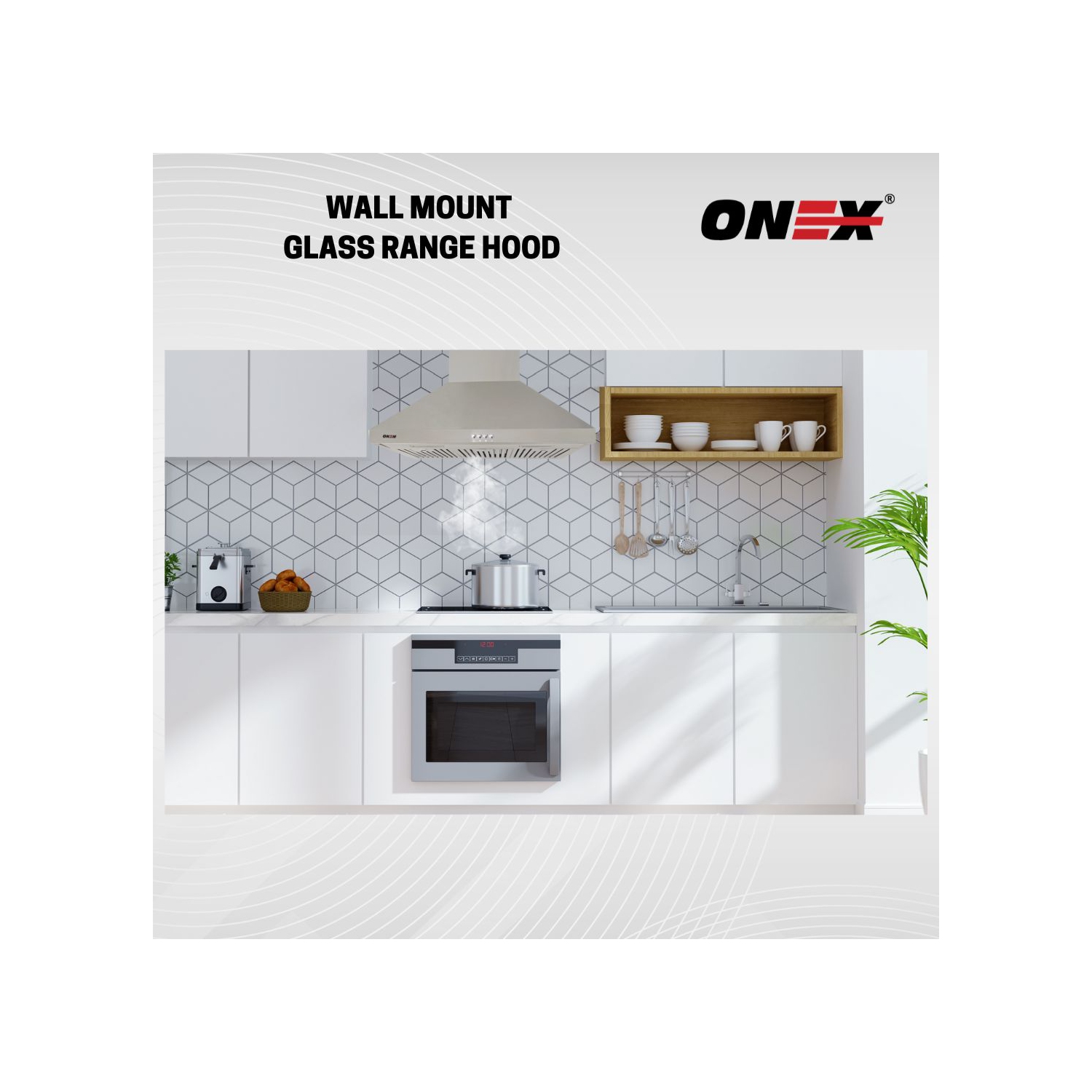 ONEX® OHF66D Stainless Steel Wall Mount 30 inch Range Hood.
