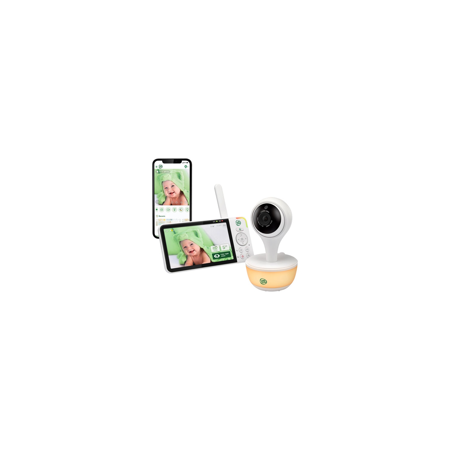 Remis à neuf - LeapFrog 5" Video Wi-Fi Baby Monitor avec vision nocturne, zoom et audio bidirectionnel (LF815HD)