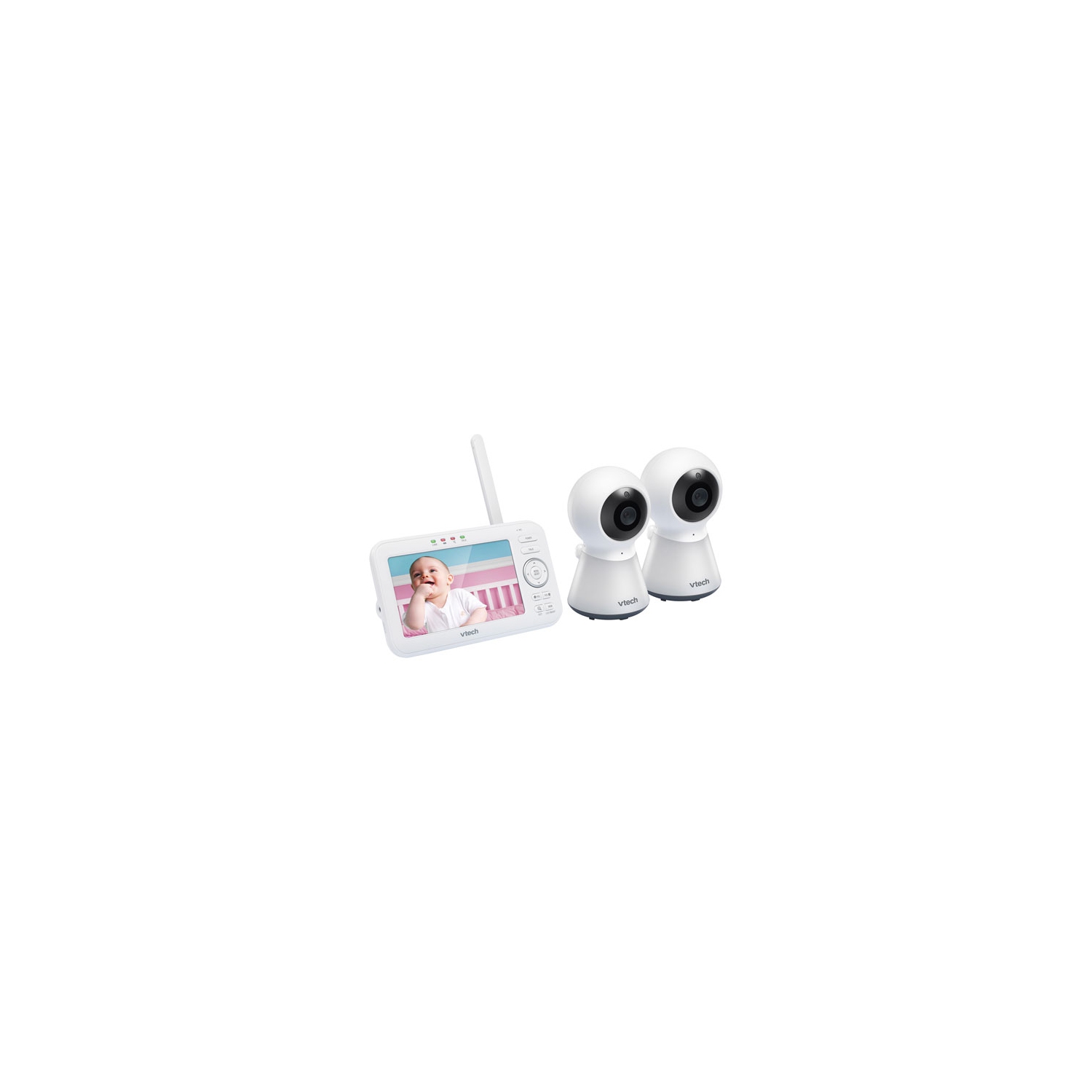 Remis à neuf - Moniteur vidéo pour bébé VTech 5" avec 2 caméras, lumière de nuit, vision de nuit et audio bidirectionnel (VM5254-2)