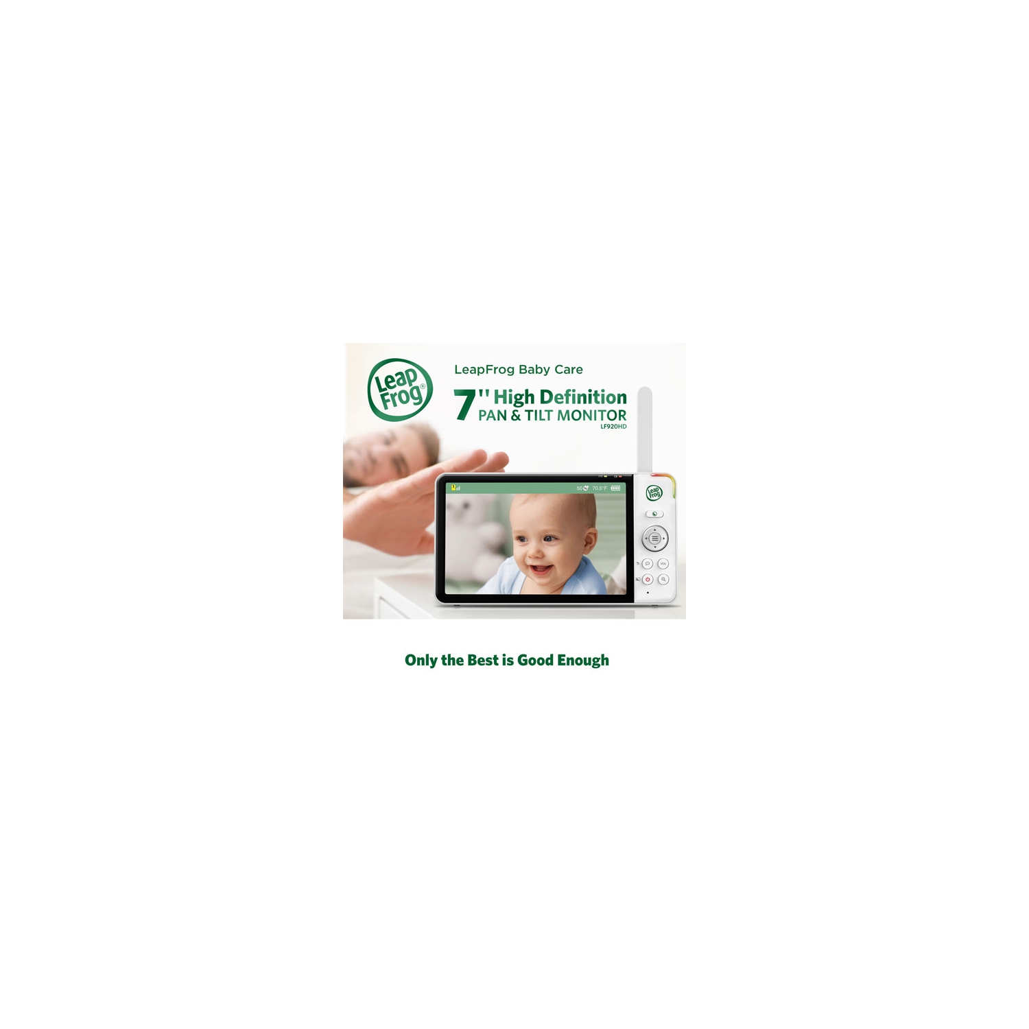 Remis à neuf - Moniteur vidéo pour bébé LeapFrog 7" avec vision nocturne en couleur, zoom, panoramique et inclinaison, et audio bidirectionnel