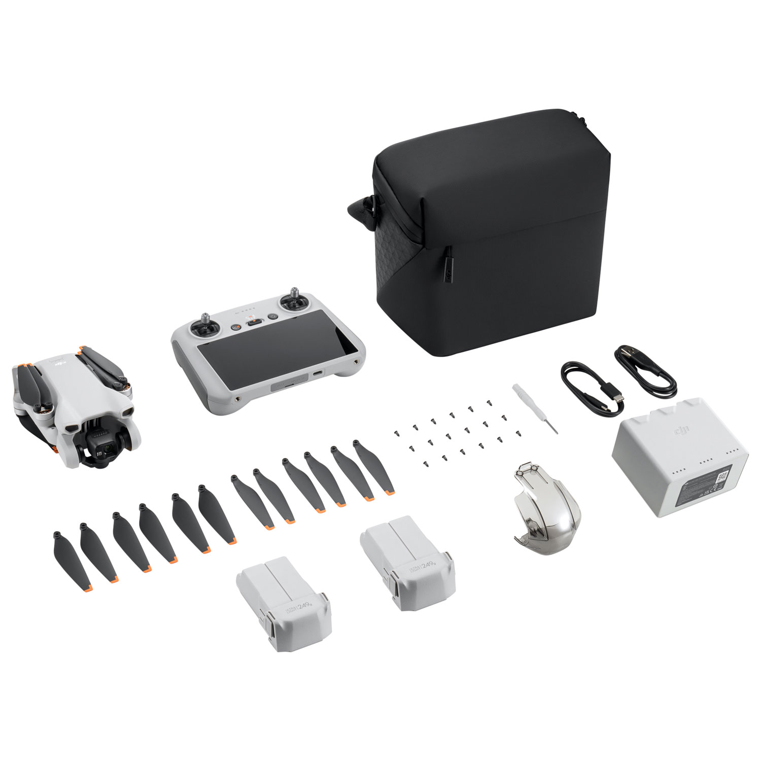 DJI Mini 3 Quadcopter Drone Fly More Combo & Remote Control with Built-in Screen - Grey